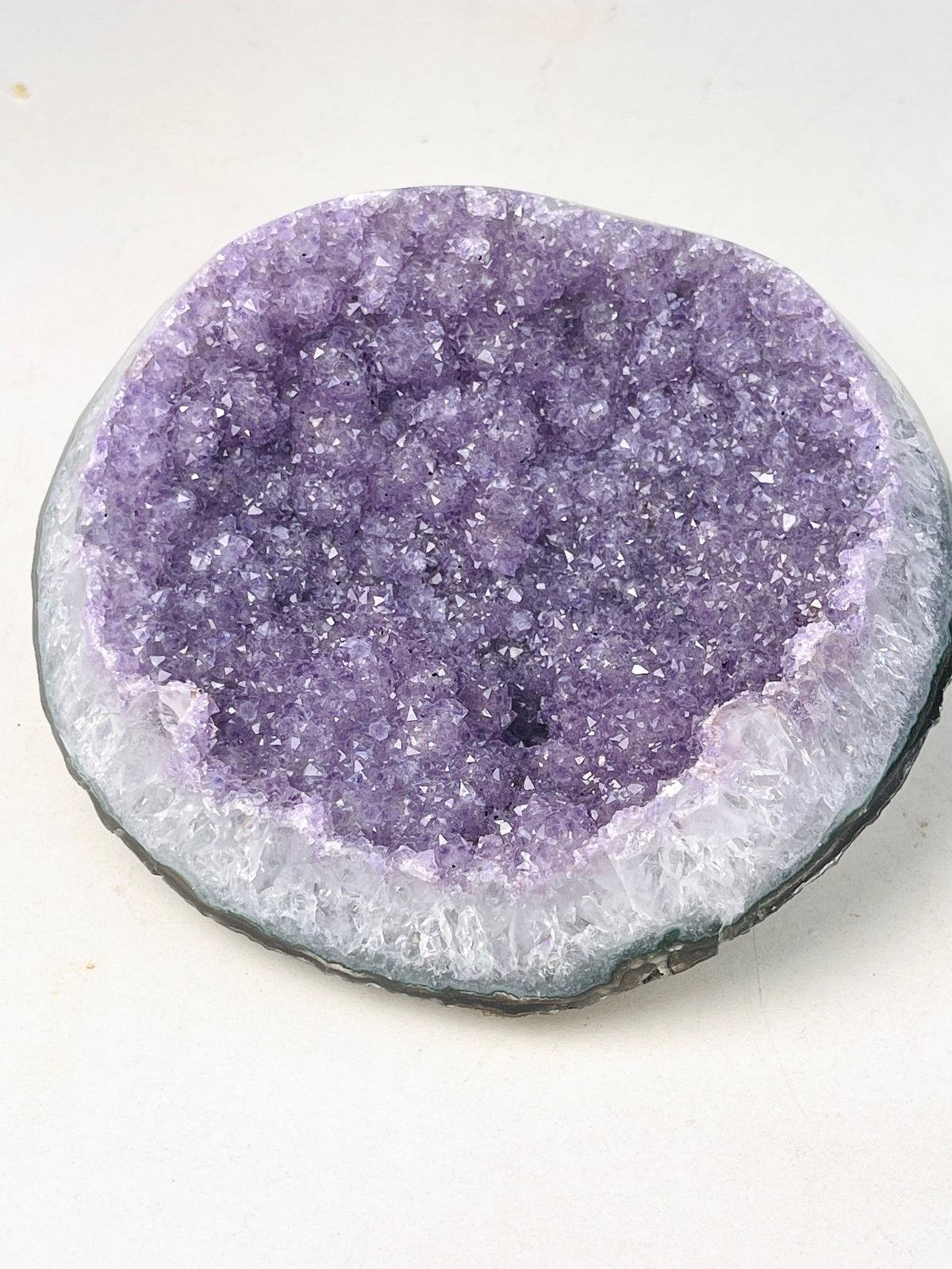 Rainbow Sugar Druzy Amethyst Geode: Uruguay Amethyst, Ethically Sourced - Million Years Crystal