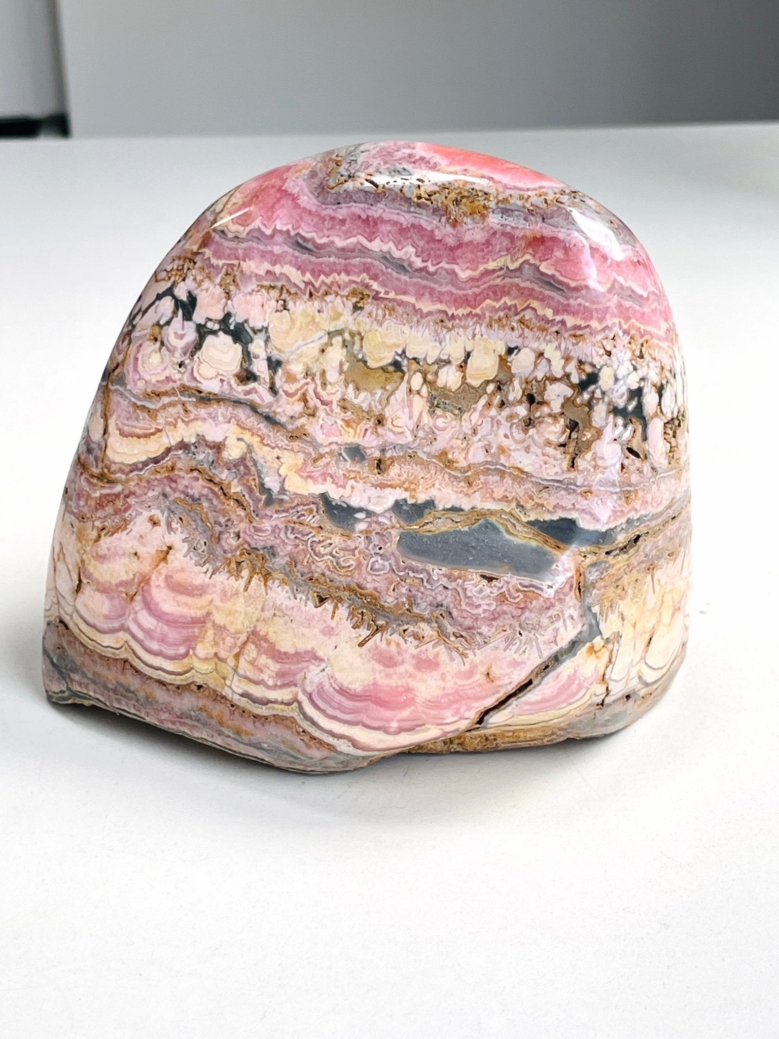 Rare 1.9kg AAA Rhodochrosite Freeform – Semi-Polished Pink Crystal, Capillitas Mine, Argentina - Million Years Crystal