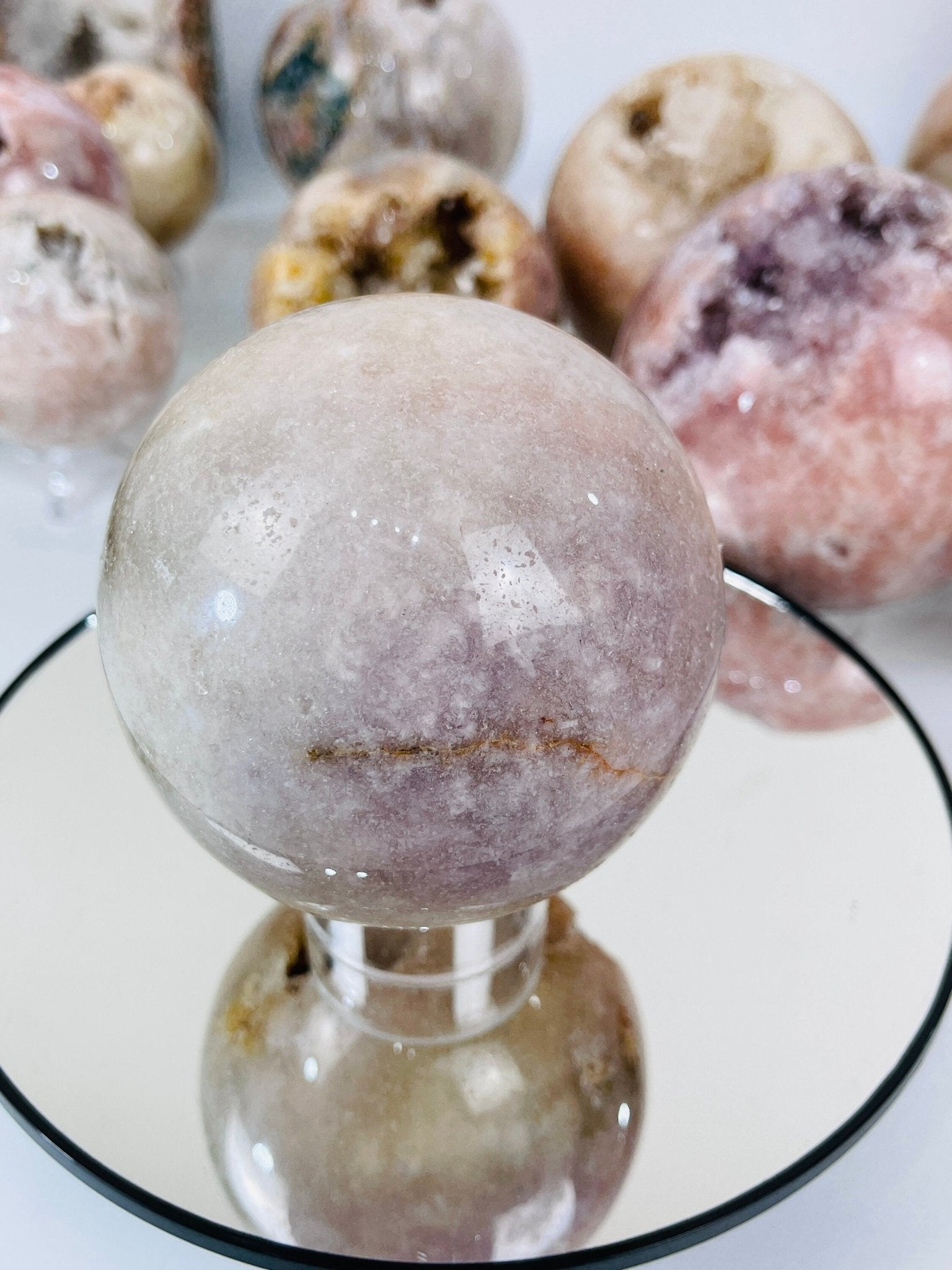 Rare Pink Amethyst Sphere, 1088g Pink Amethyst Sphere, Dreaming Pink Amethyst Sphere , Sparkeling Pink Amethyst Sphere Home Decor - Million Years Crystal