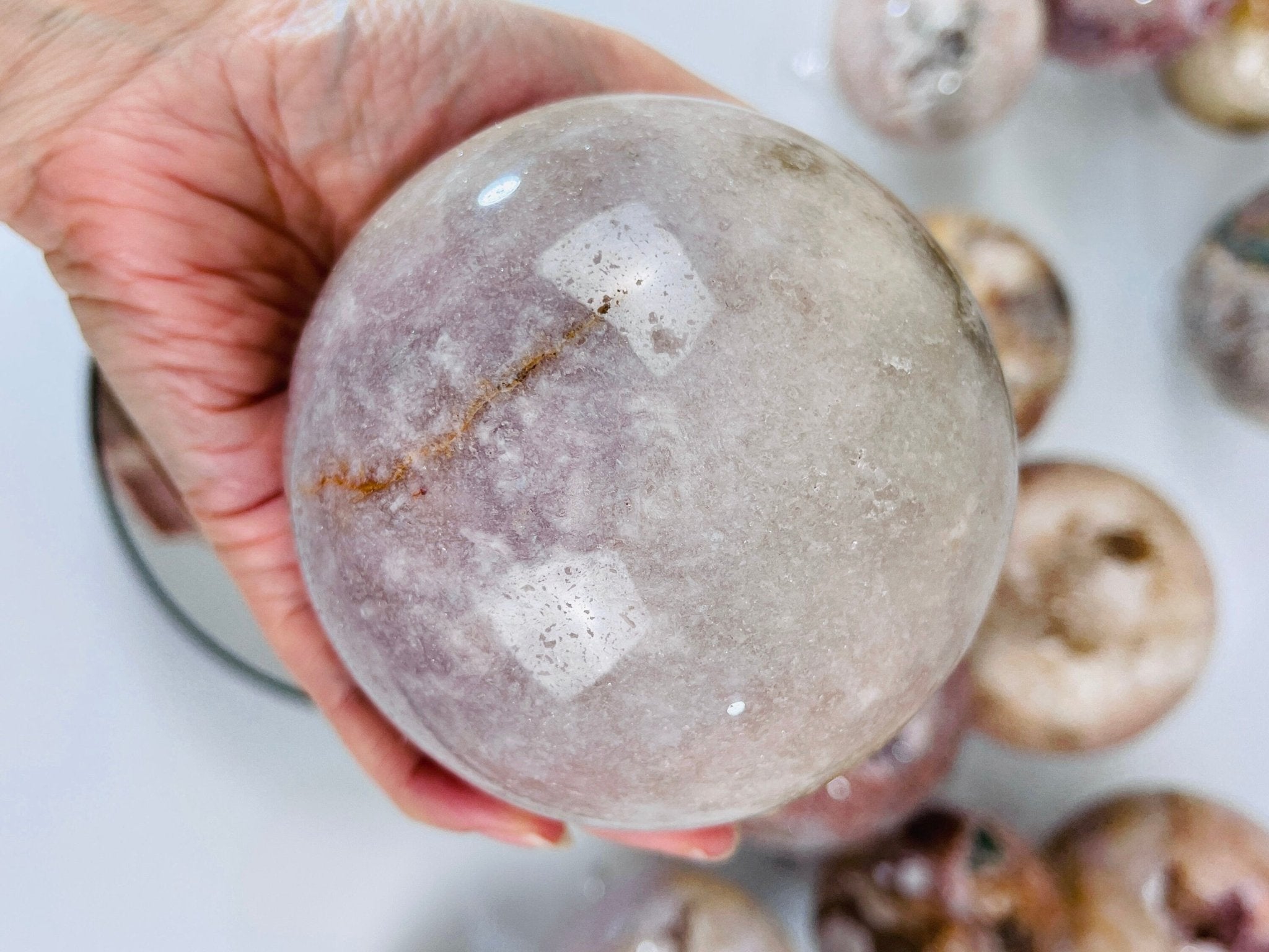 Rare Pink Amethyst Sphere, 1088g Pink Amethyst Sphere, Dreaming Pink Amethyst Sphere , Sparkeling Pink Amethyst Sphere Home Decor - Million Years Crystal