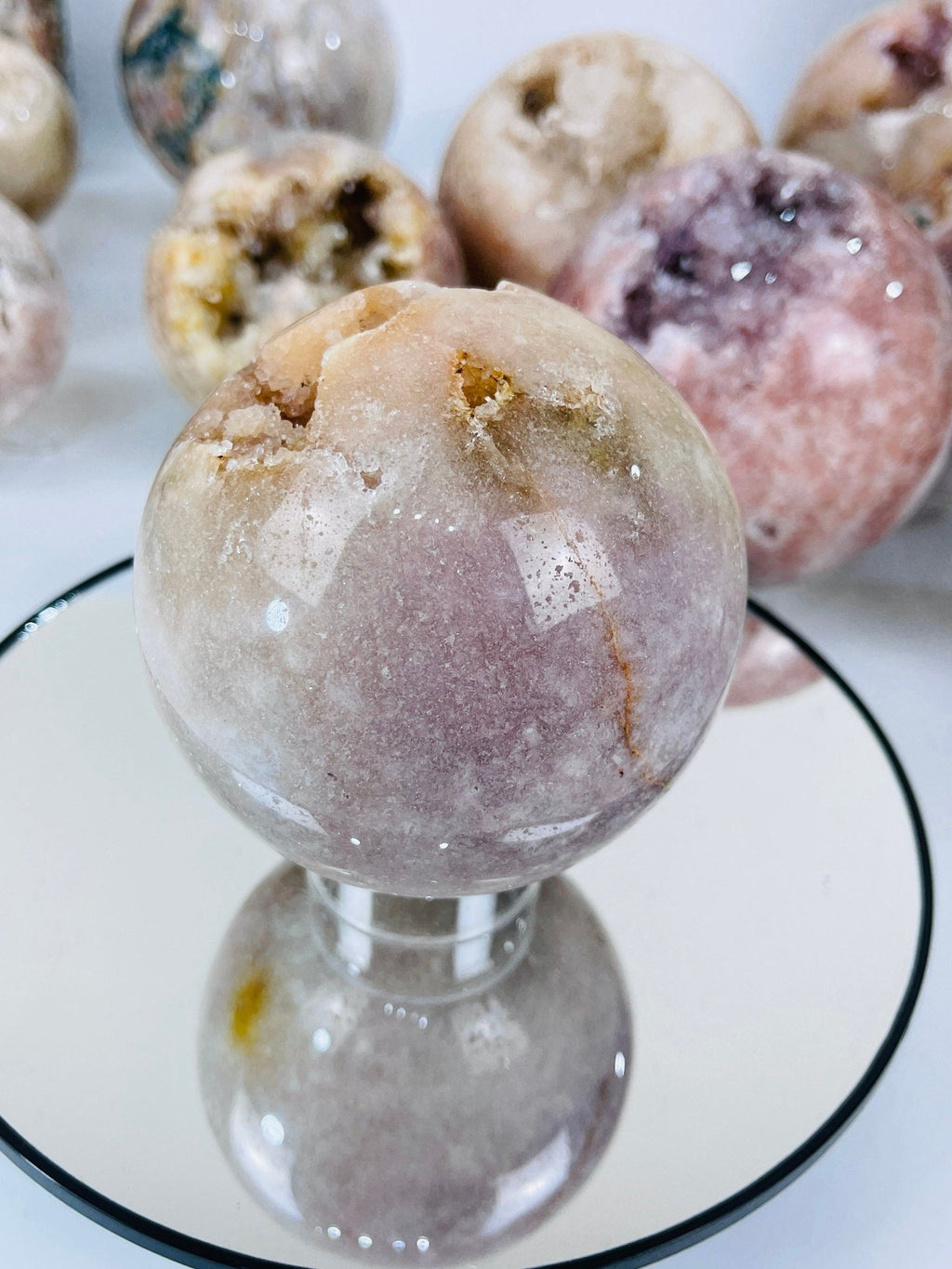 Rare Pink Amethyst Sphere, 1088g Pink Amethyst Sphere, Dreaming Pink Amethyst Sphere , Sparkeling Pink Amethyst Sphere Home Decor - Million Years Crystal