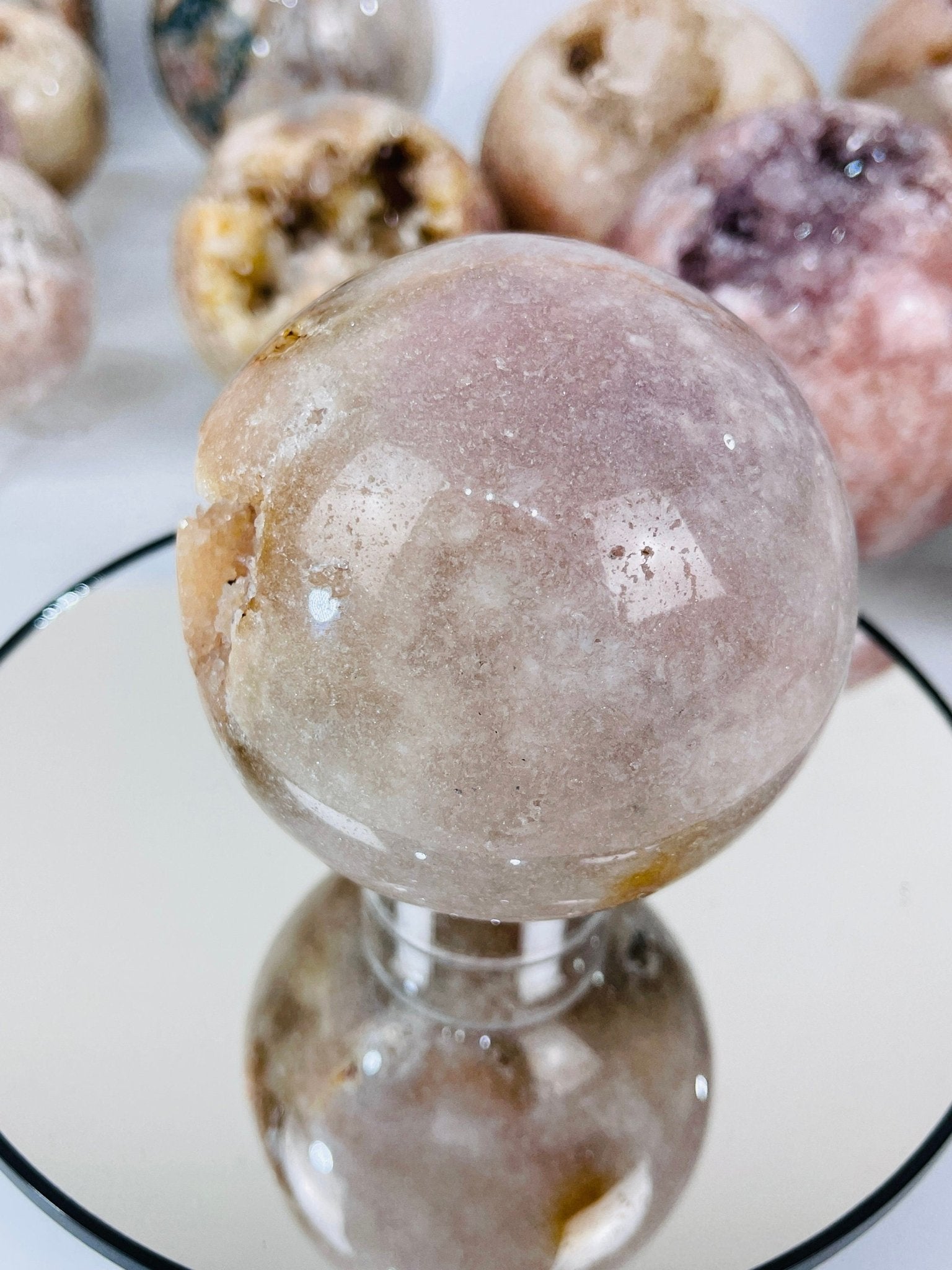 Rare Pink Amethyst Sphere, 1088g Pink Amethyst Sphere, Dreaming Pink Amethyst Sphere , Sparkeling Pink Amethyst Sphere Home Decor - Million Years Crystal