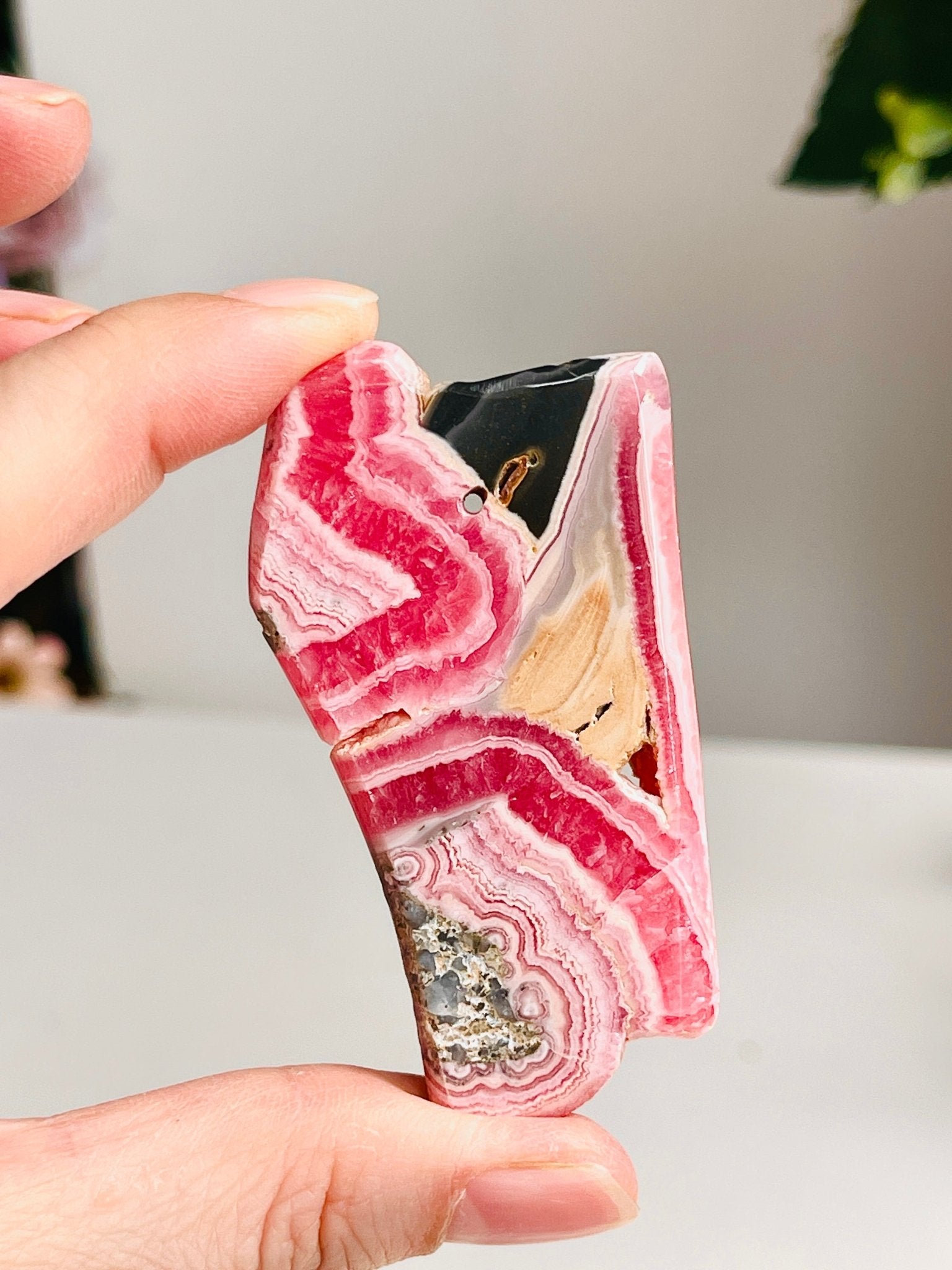 Rare Rhodochrosite Slab – Argentine Pink Banded Crystal - Million Years Crystal