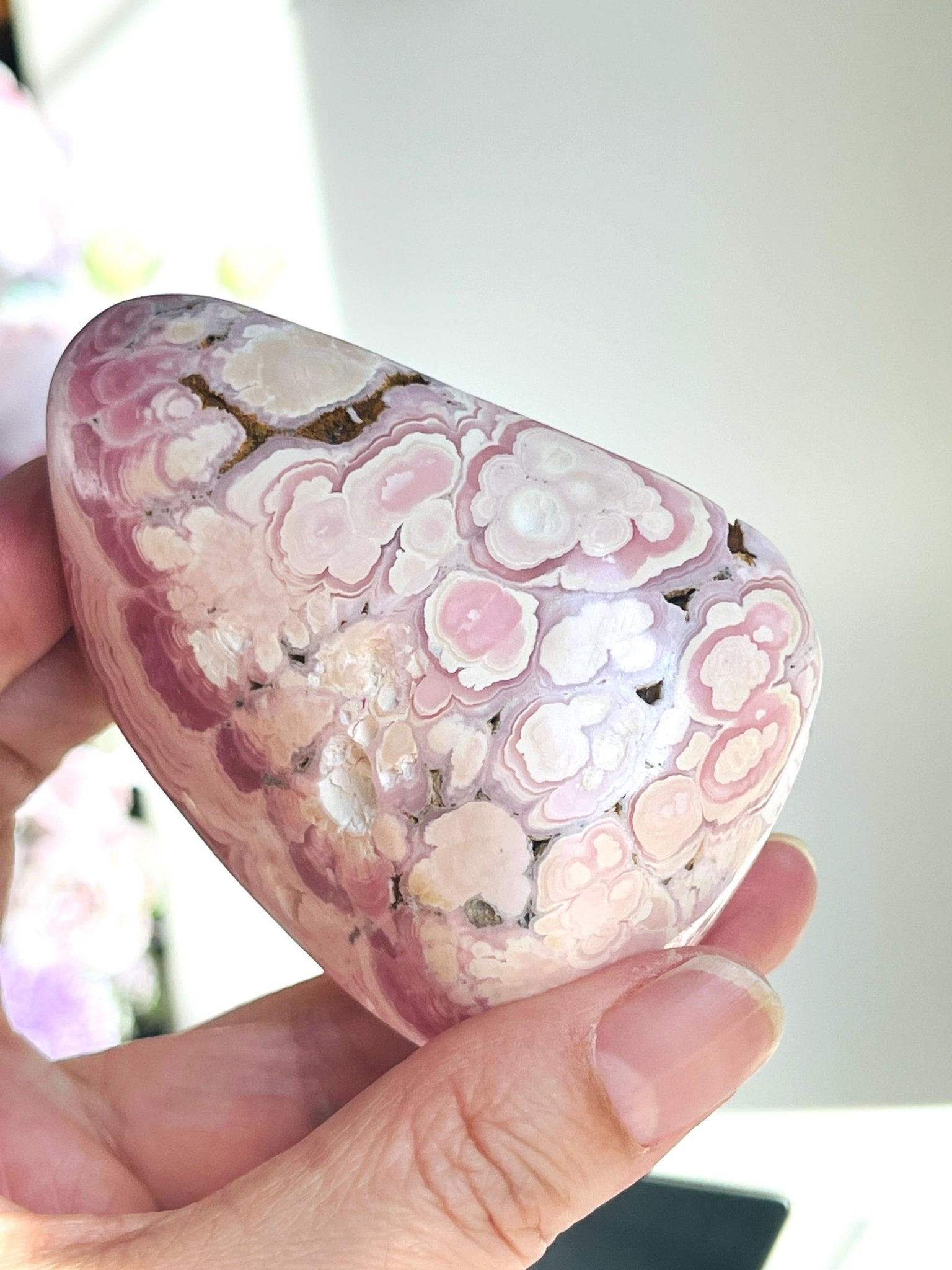 Rhodochrosite Freeform – AAA Argentina Pink Crystal | 254g Polished Specimen - Million Years Crystal