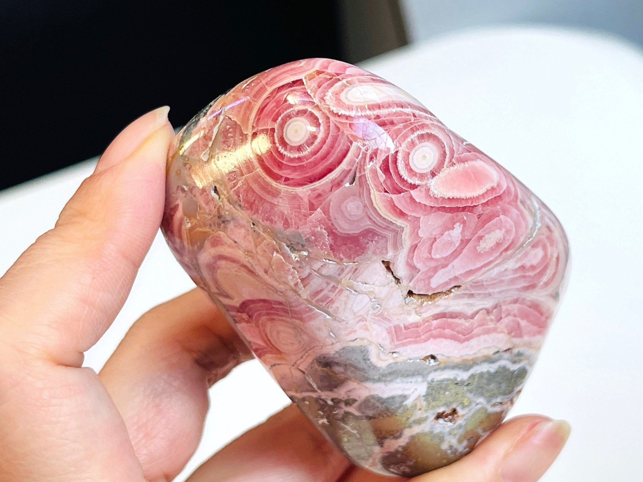 Rhodochrosite Freeform collector's piece, 261g statement Argentina Rhodochrosite Specimen, rare crystals, crystal gift - Million Years Crystal