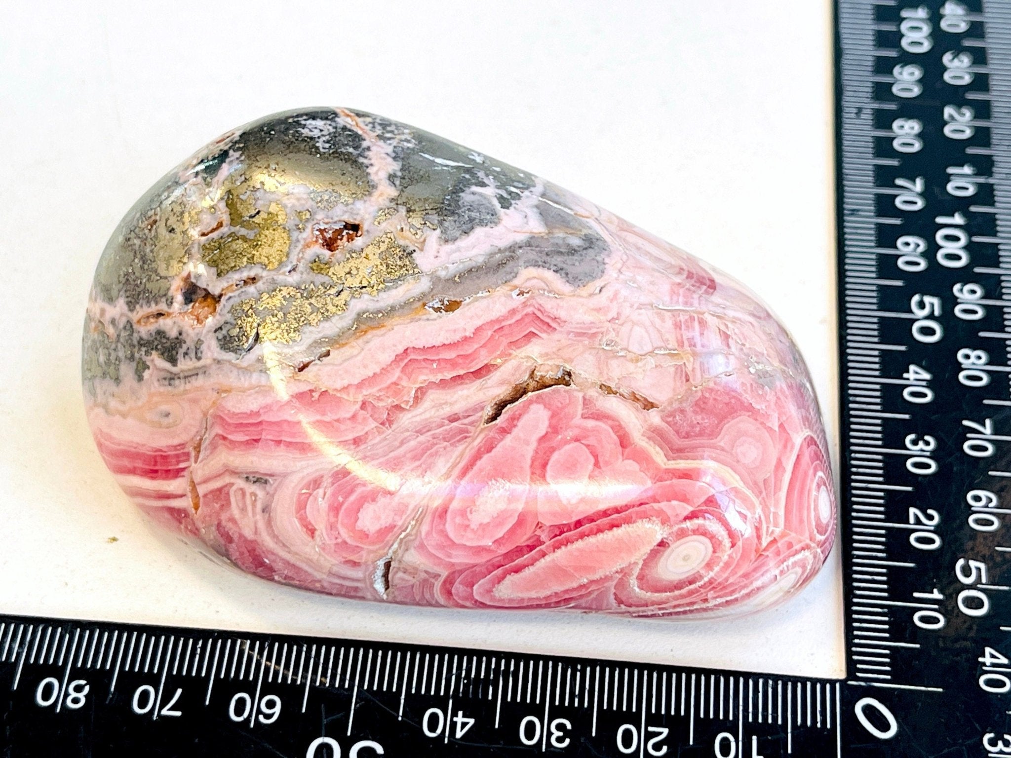 Rhodochrosite Freeform collector's piece, 261g statement Argentina Rhodochrosite Specimen, rare crystals, crystal gift - Million Years Crystal