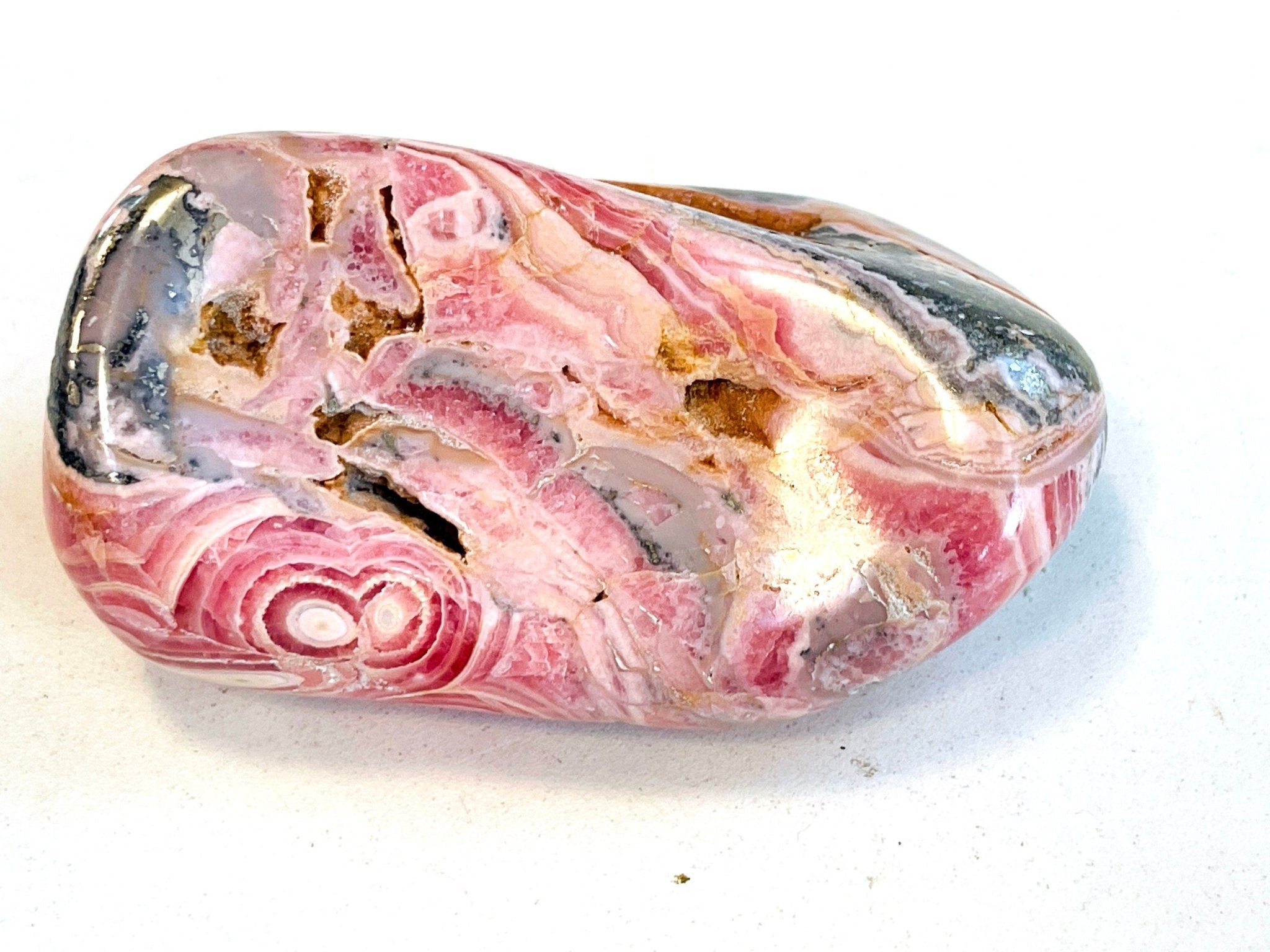 Rhodochrosite Freeform collector's piece, 261g statement Argentina Rhodochrosite Specimen, rare crystals, crystal gift - Million Years Crystal