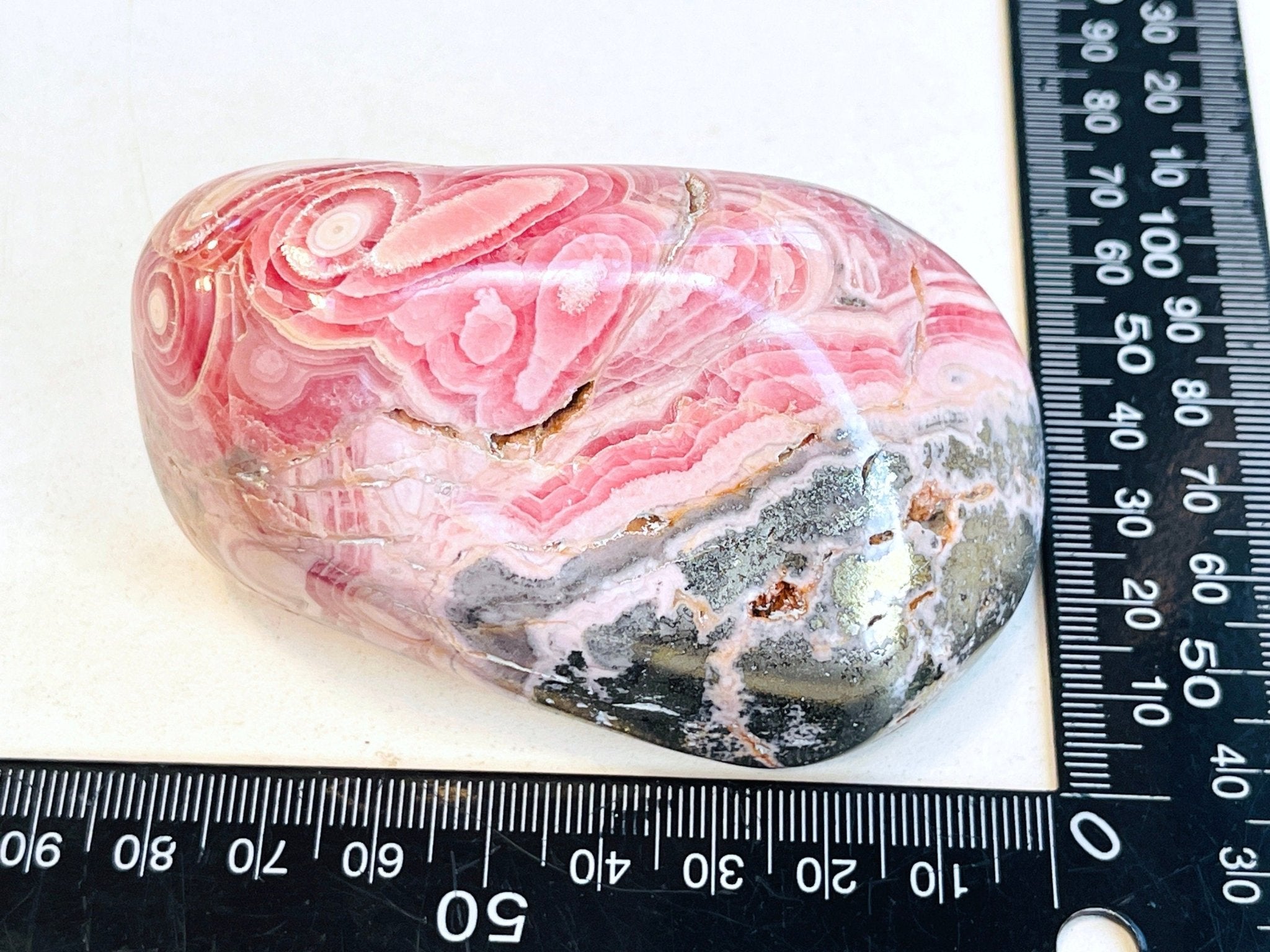Rhodochrosite Freeform collector's piece, 261g statement Argentina Rhodochrosite Specimen, rare crystals, crystal gift - Million Years Crystal