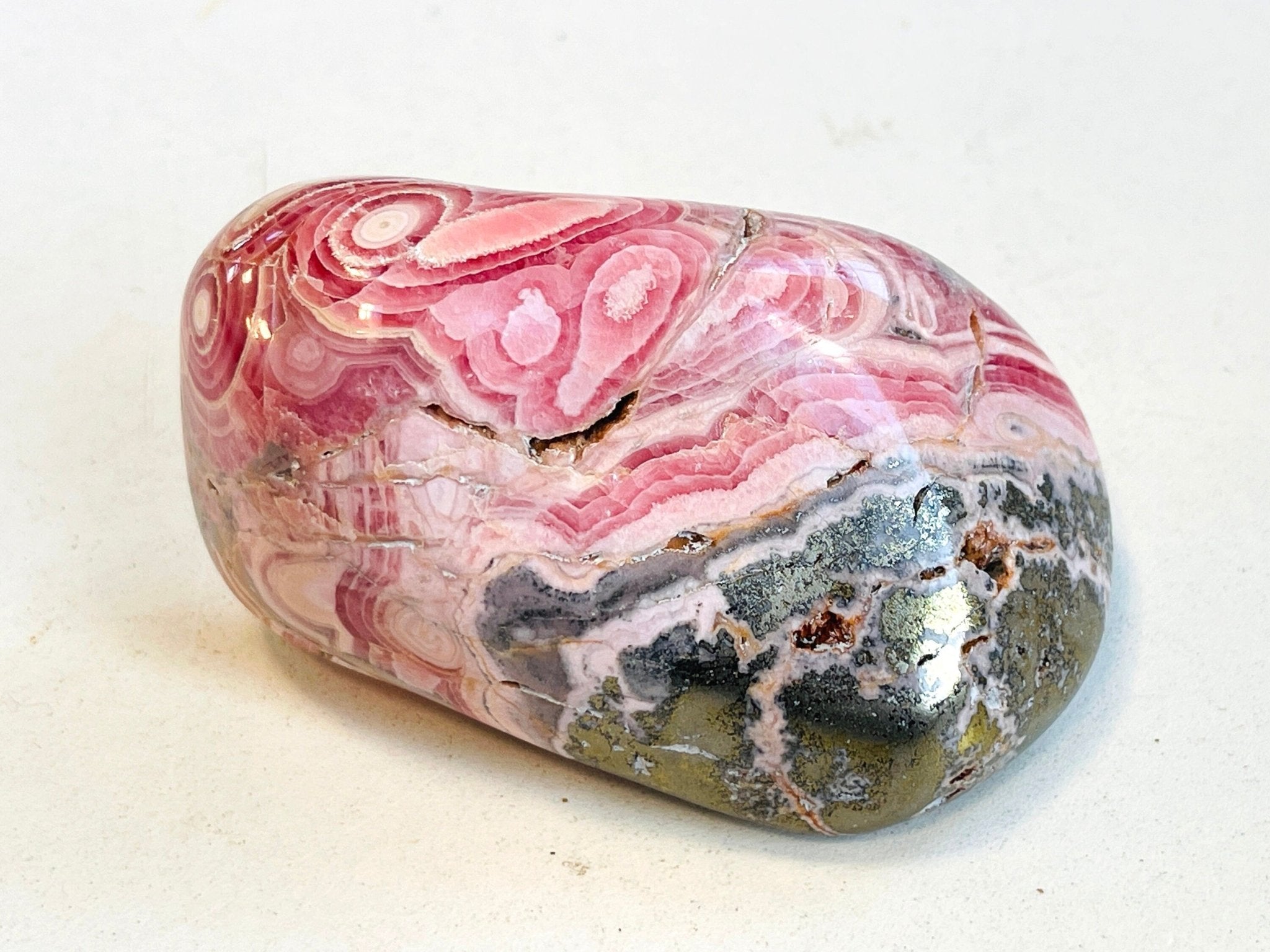 Rhodochrosite Freeform collector's piece, 261g statement Argentina Rhodochrosite Specimen, rare crystals, crystal gift - Million Years Crystal