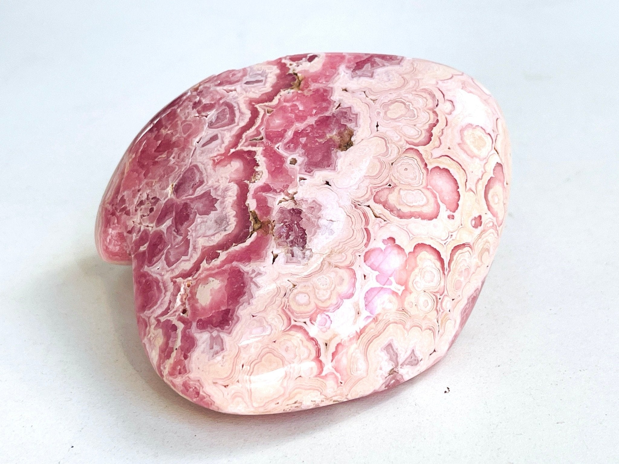 Rhodochrosite Freeform collector's piece, 529g statement Argentina Rhodochrosite Specimen, rare crystals, crystal gift - Million Years Crystal
