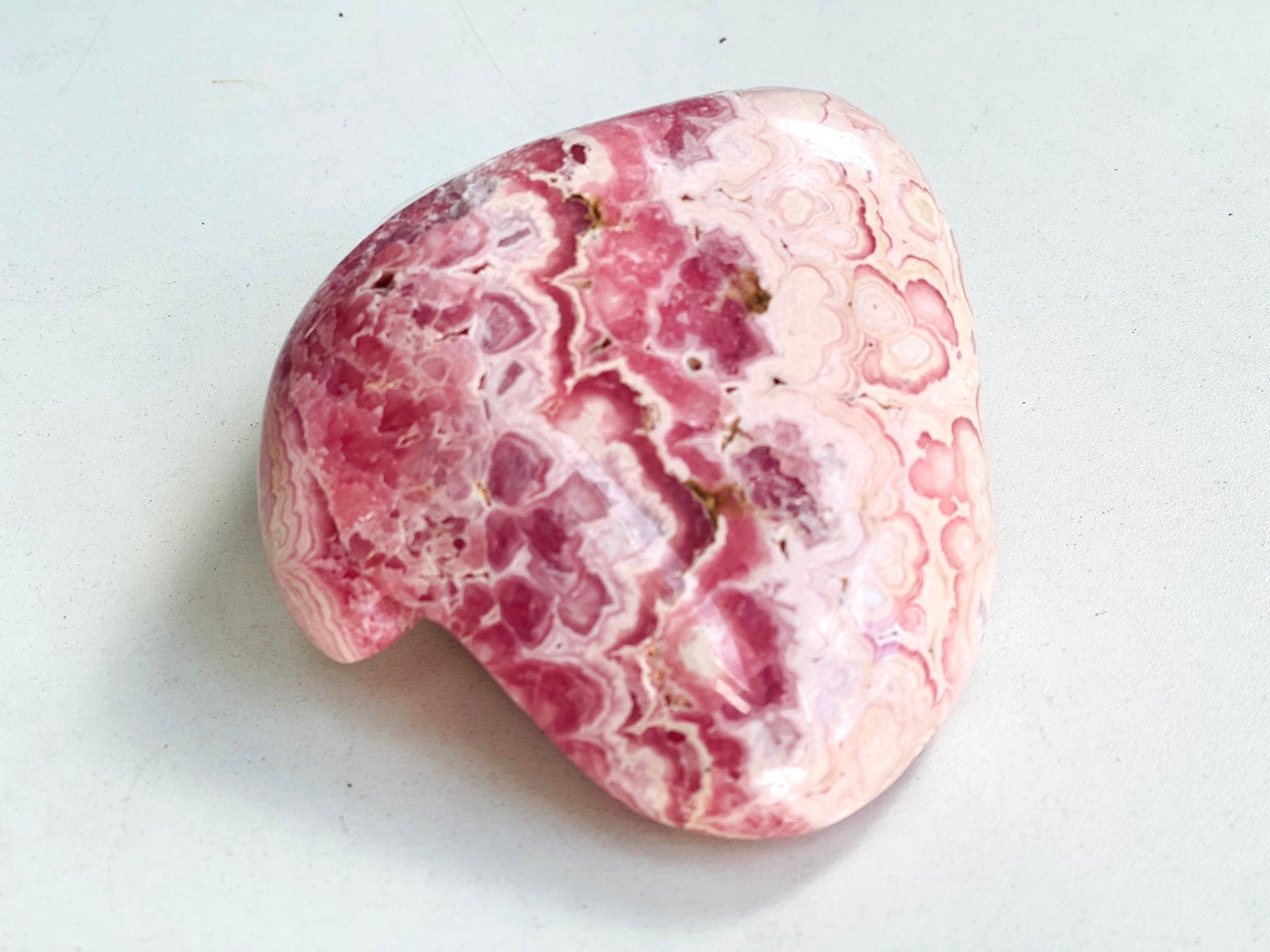 Rhodochrosite Freeform collector's piece, 529g statement Argentina Rhodochrosite Specimen, rare crystals, crystal gift - Million Years Crystal