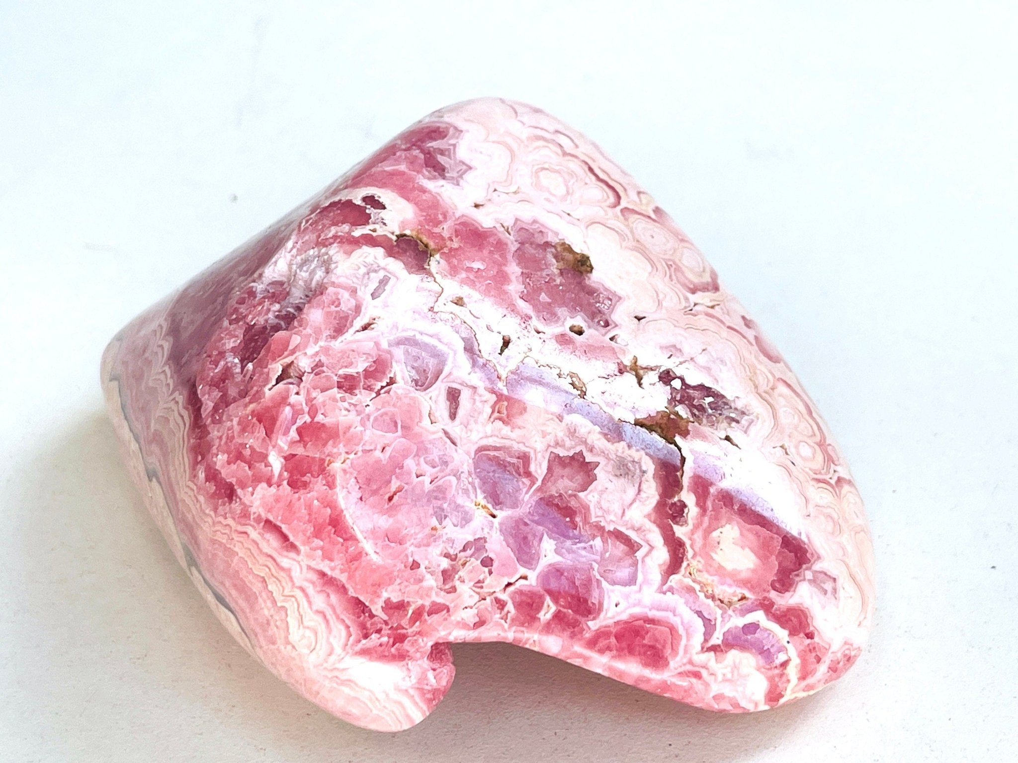 Rhodochrosite Freeform collector's piece, 529g statement Argentina Rhodochrosite Specimen, rare crystals, crystal gift - Million Years Crystal