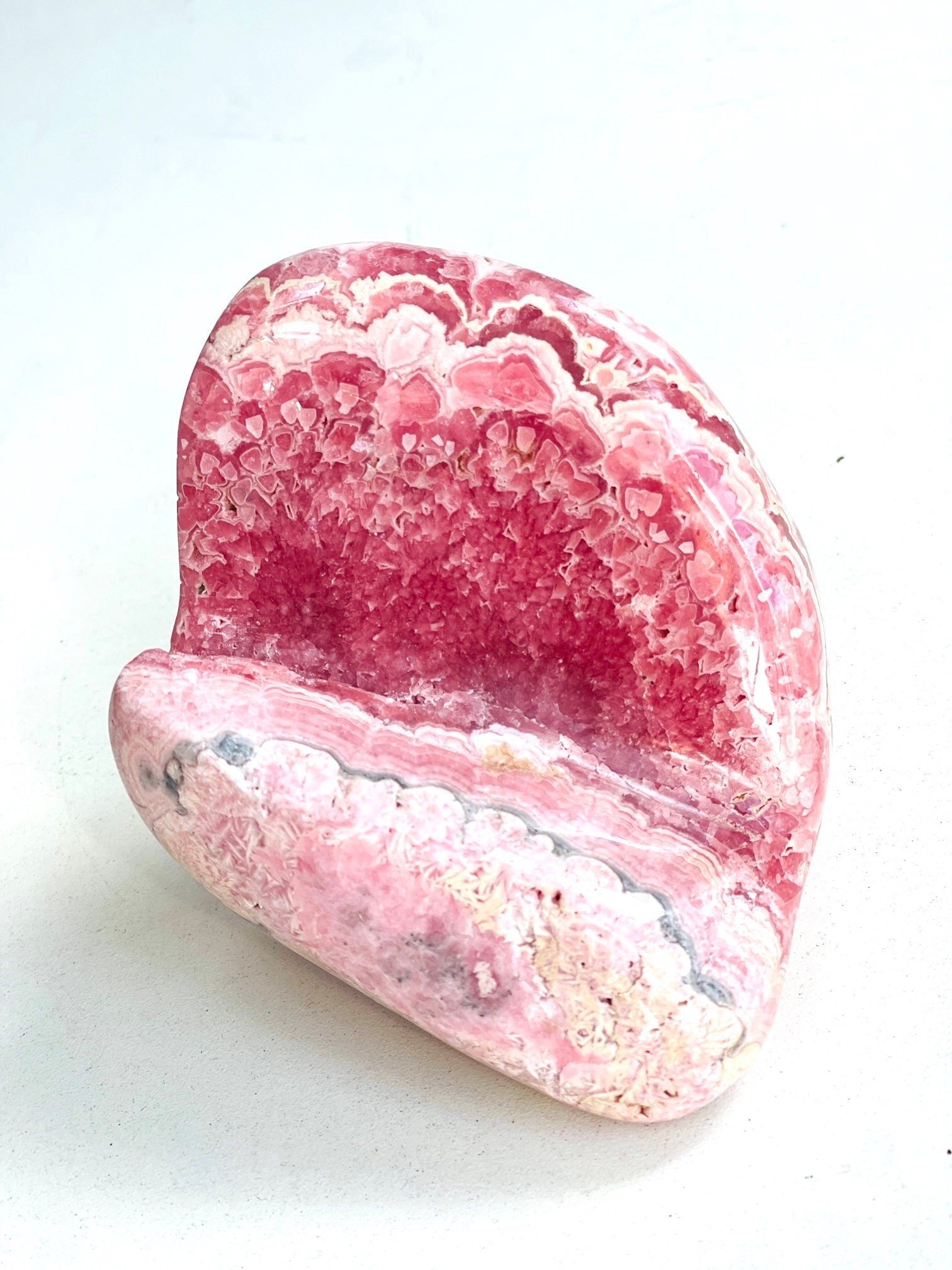 Rhodochrosite Freeform collector's piece, 529g statement Argentina Rhodochrosite Specimen, rare crystals, crystal gift - Million Years Crystal