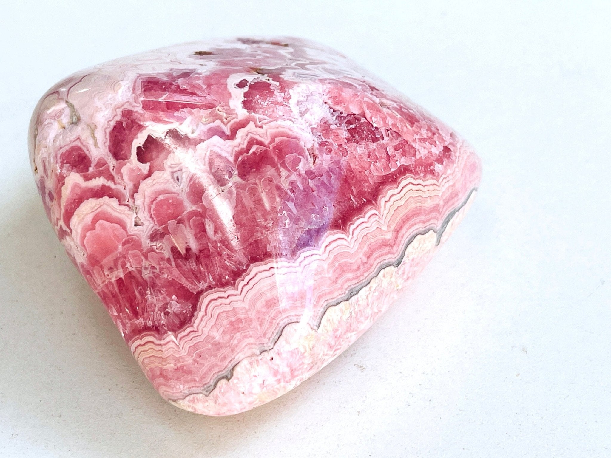 Rhodochrosite Freeform collector's piece, 529g statement Argentina Rhodochrosite Specimen, rare crystals, crystal gift - Million Years Crystal