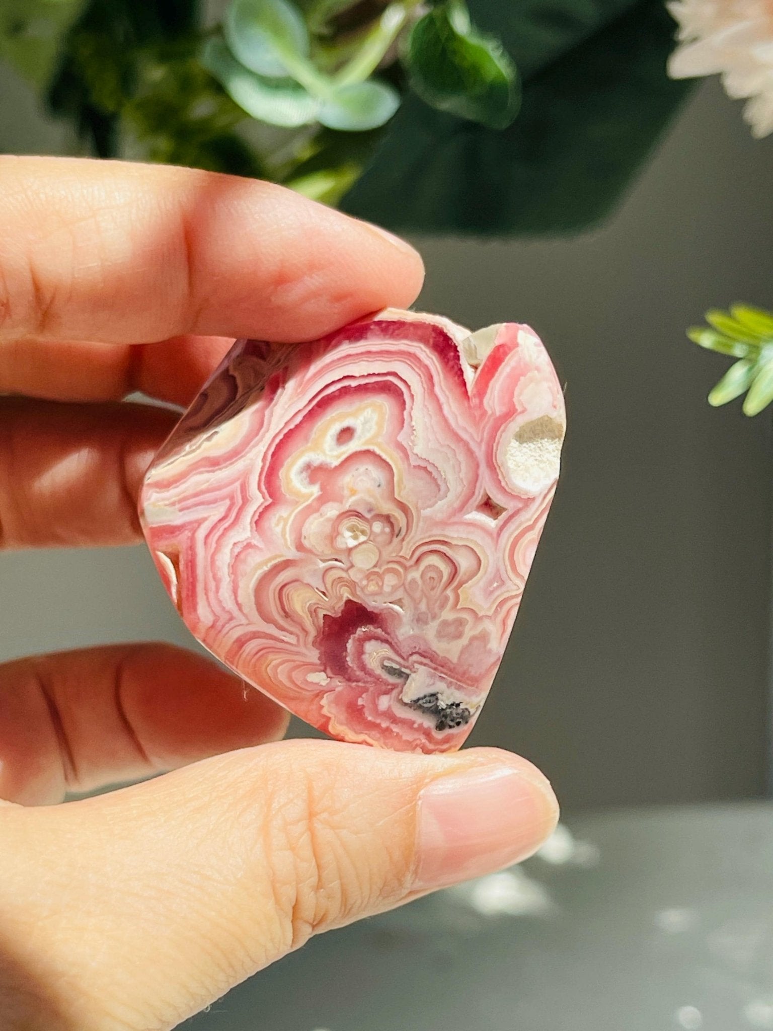 Rhodochrosite Gemy Freeform collector's piece, Argentina Rhodochrosite Specimen, rare crystals, crystal gift - Million Years Crystal