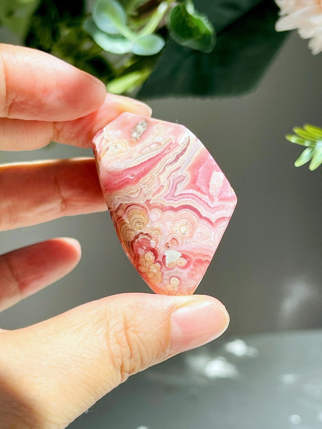 Rhodochrosite Gemy Freeform collector's piece, Argentina Rhodochrosite Specimen, rare crystals, crystal gift - Million Years Crystal