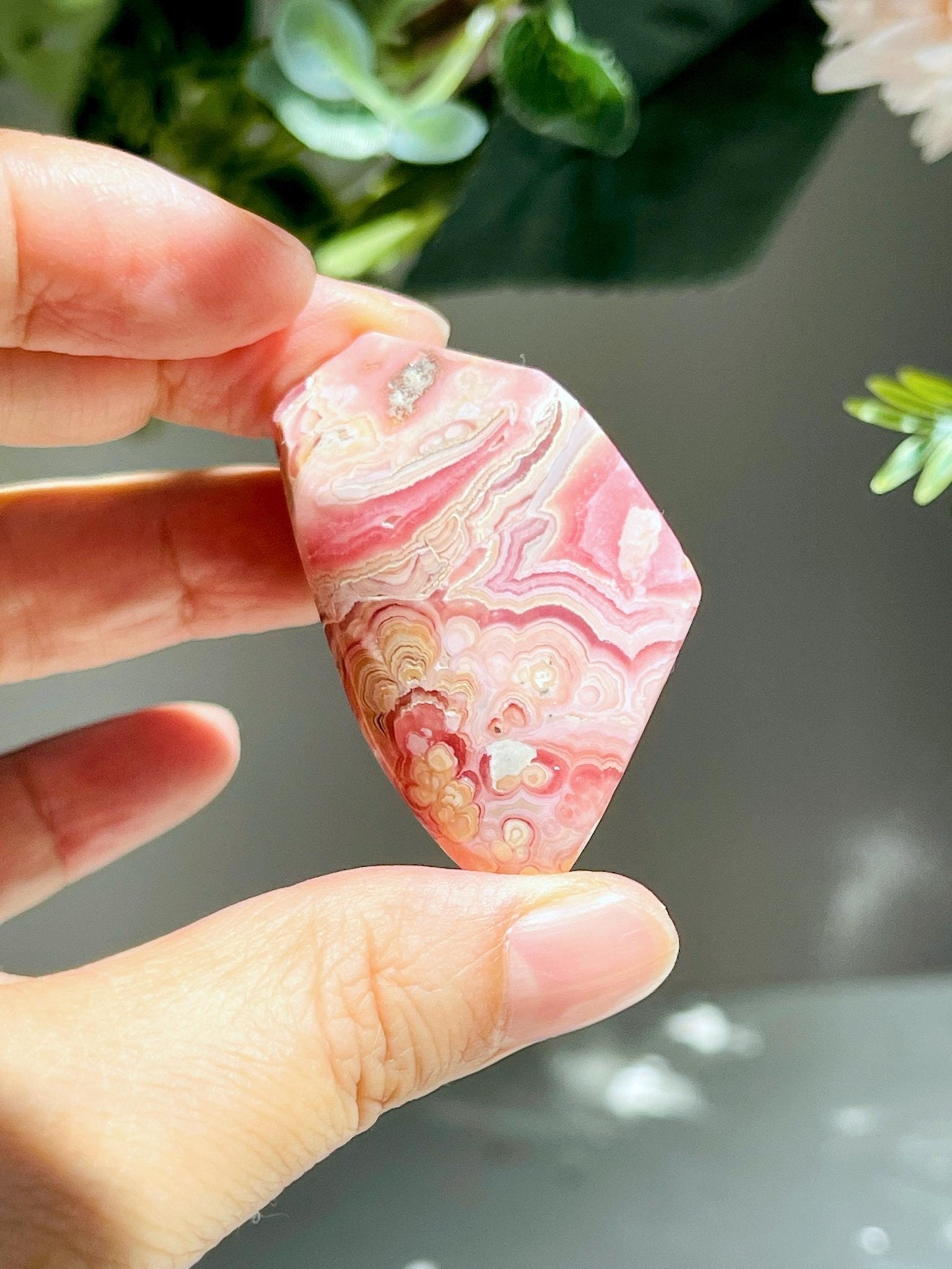 Rhodochrosite Gemy Freeform collector's piece, Argentina Rhodochrosite Specimen, rare crystals, crystal gift - Million Years Crystal