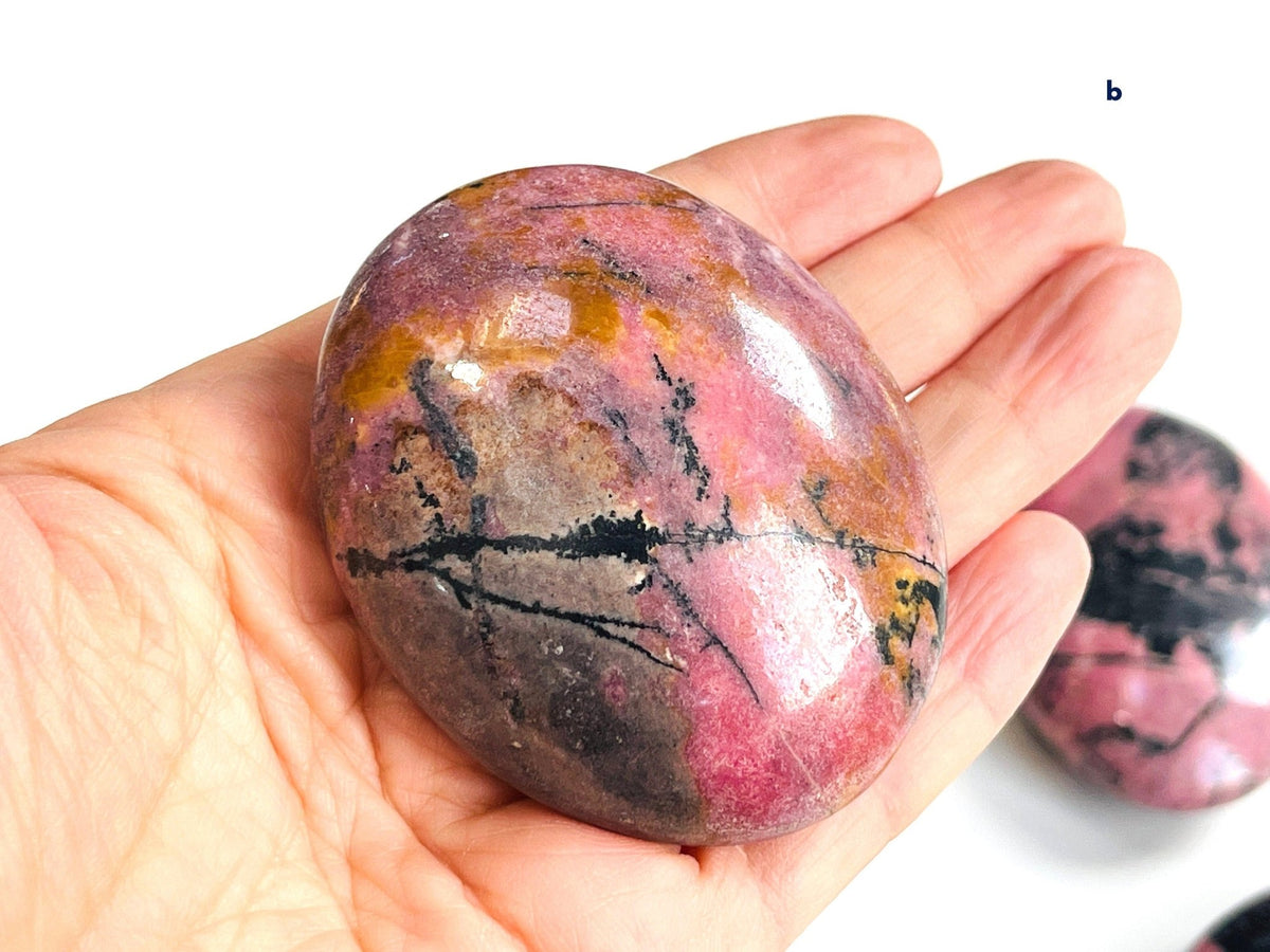 Rhodonite Palmstone, Premium Quality Rhodonite Palmstone , Pink Crystal Heart, Rhodonite Crystal heart, Healing Crystal, Crystal Gift - Million Years Crystal