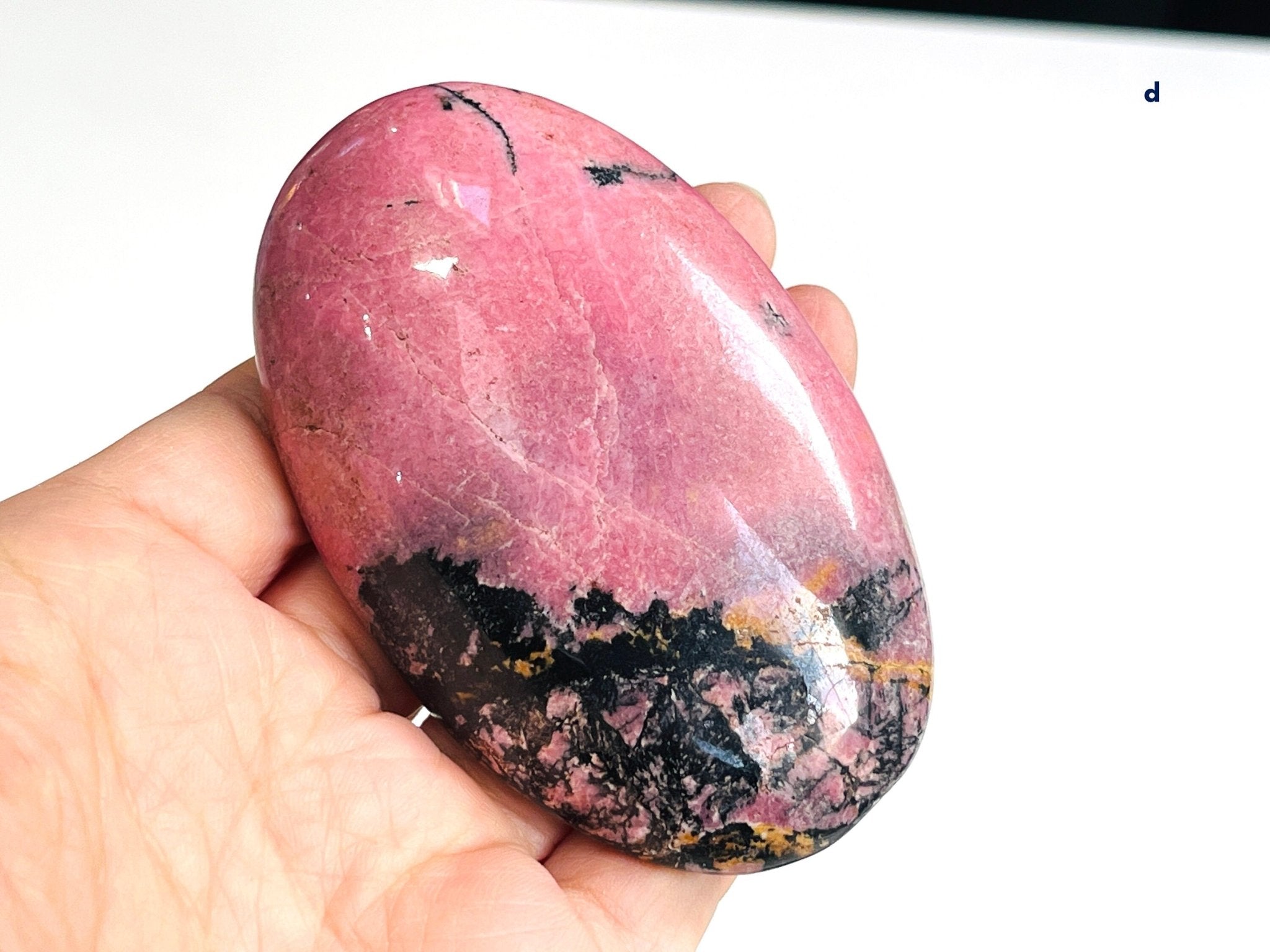 Rhodonite Palmstone, Premium Quality Rhodonite Palmstone , Pink Crystal Heart, Rhodonite Crystal heart, Healing Crystal, Crystal Gift - Million Years Crystal