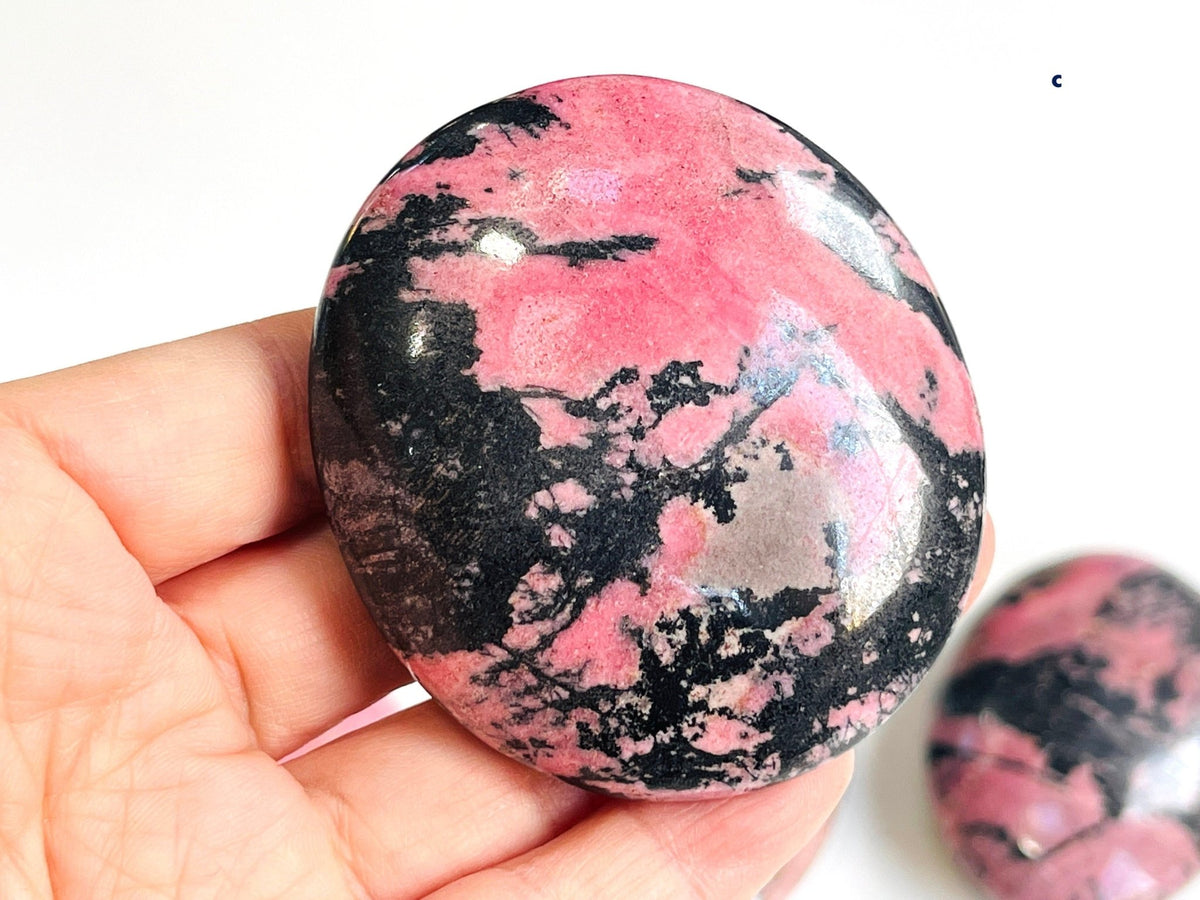 Rhodonite Palmstone, Premium Quality Rhodonite Palmstone , Pink Crystal Heart, Rhodonite Crystal heart, Healing Crystal, Crystal Gift - Million Years Crystal