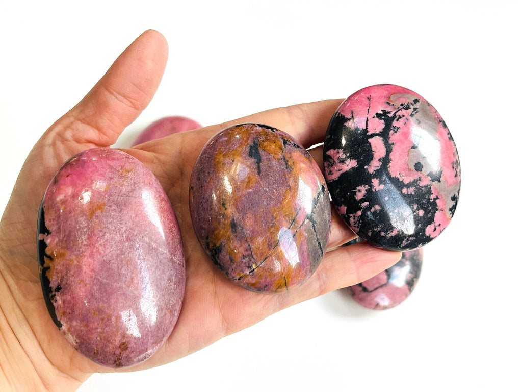 Rhodonite Palmstone, Premium Quality Rhodonite Palmstone , Pink Crystal Heart, Rhodonite Crystal heart, Healing Crystal, Crystal Gift - Million Years Crystal