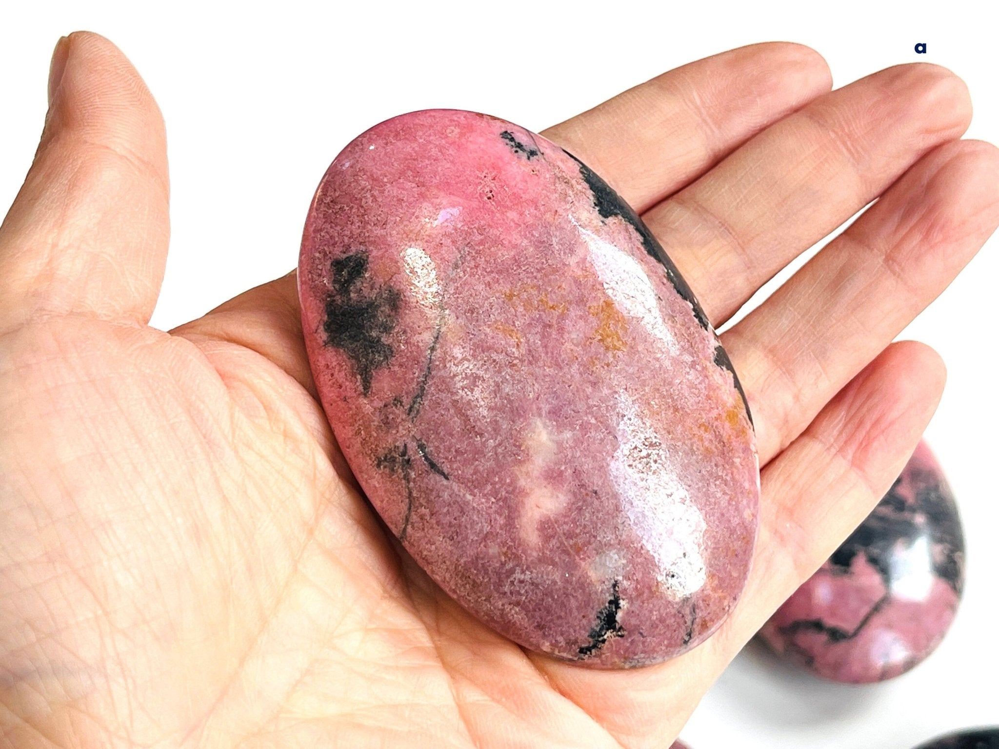 Rhodonite Palmstone, Premium Quality Rhodonite Palmstone , Pink Crystal Heart, Rhodonite Crystal heart, Healing Crystal, Crystal Gift - Million Years Crystal