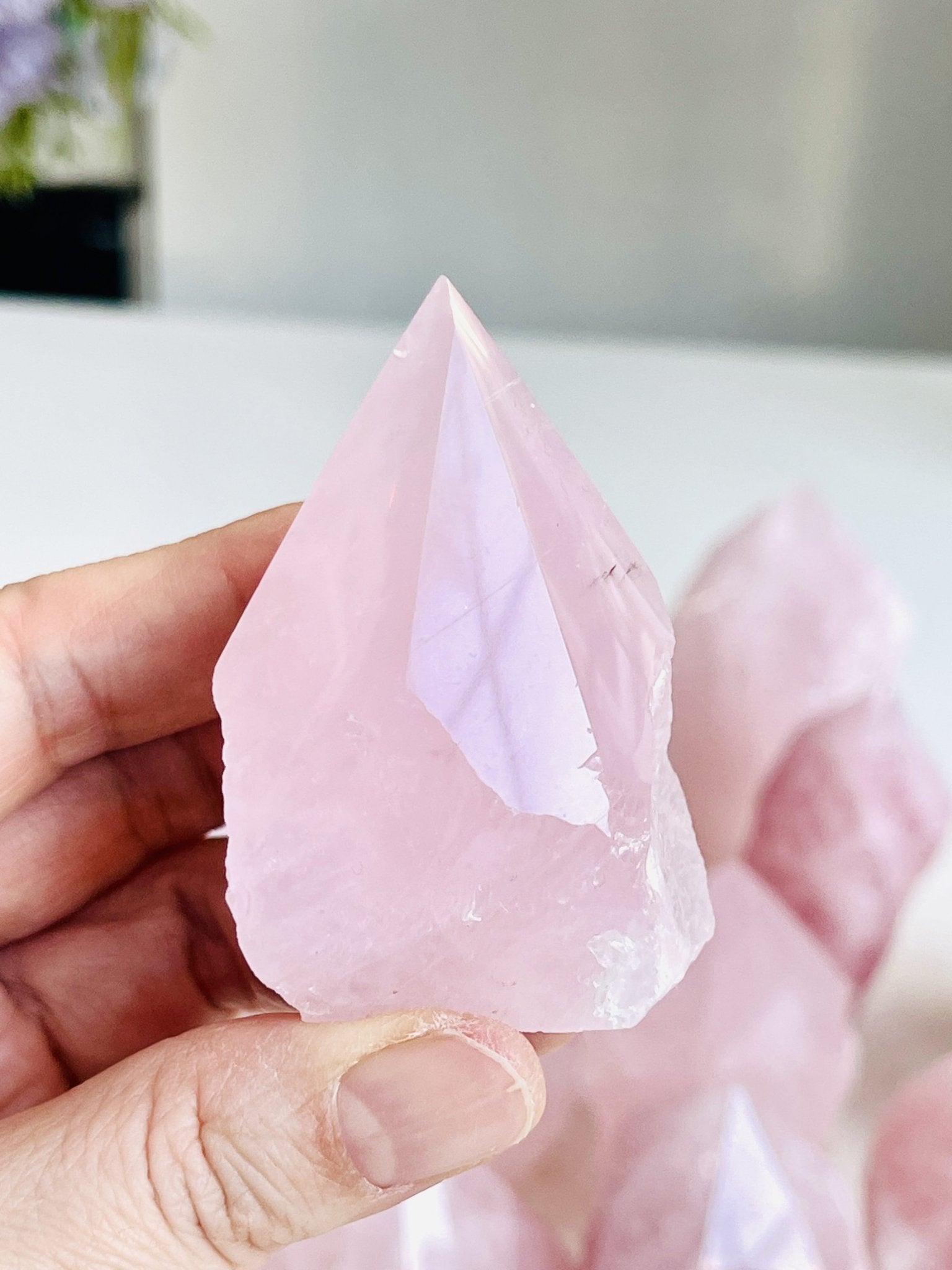 Rose Quartz Top Polished Point - Million Years Crystal