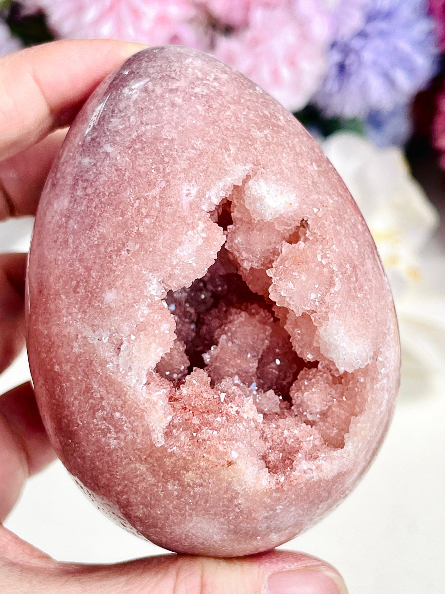 Sparkling Pink Amethyst Egg - Million Years Crystal