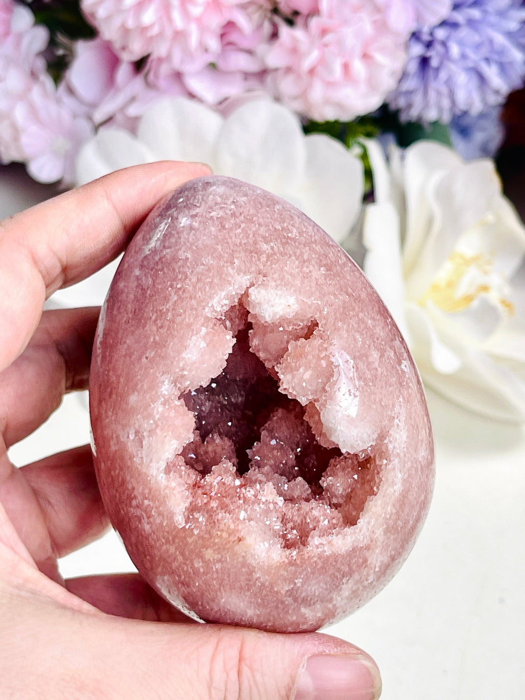 Sparkling Pink Amethyst Egg - Million Years Crystal