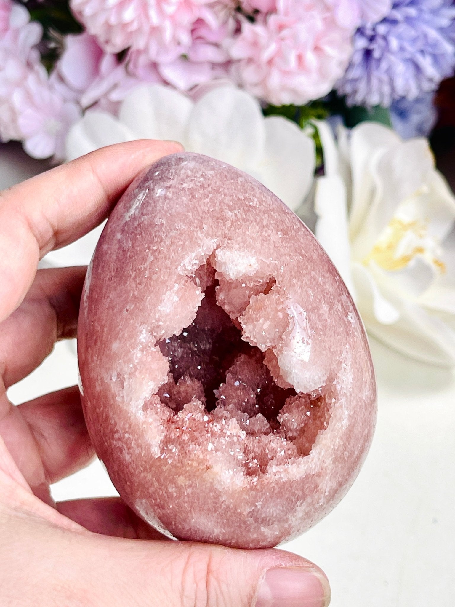 Sparkling Pink Amethyst Egg - Million Years Crystal