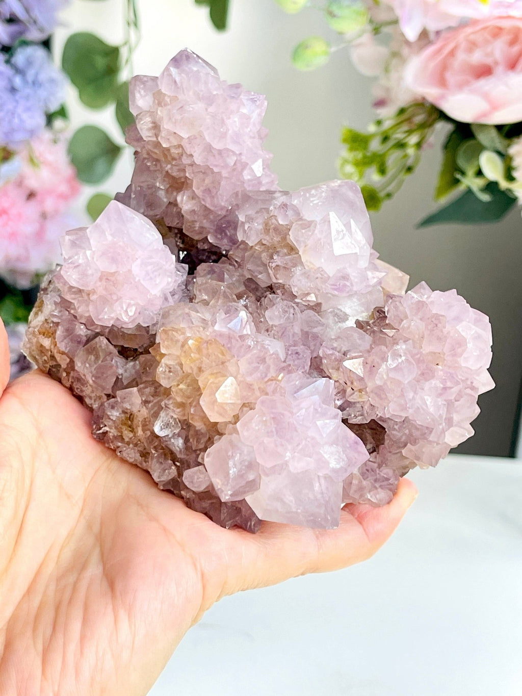 Spirit Quartz Cluster, 988g Lilac Spirit Quartz Point Cluster lilac fairy quartz, amazing Amethyst spirit quartz , amethyst spirit quartz - Million Years Crystal