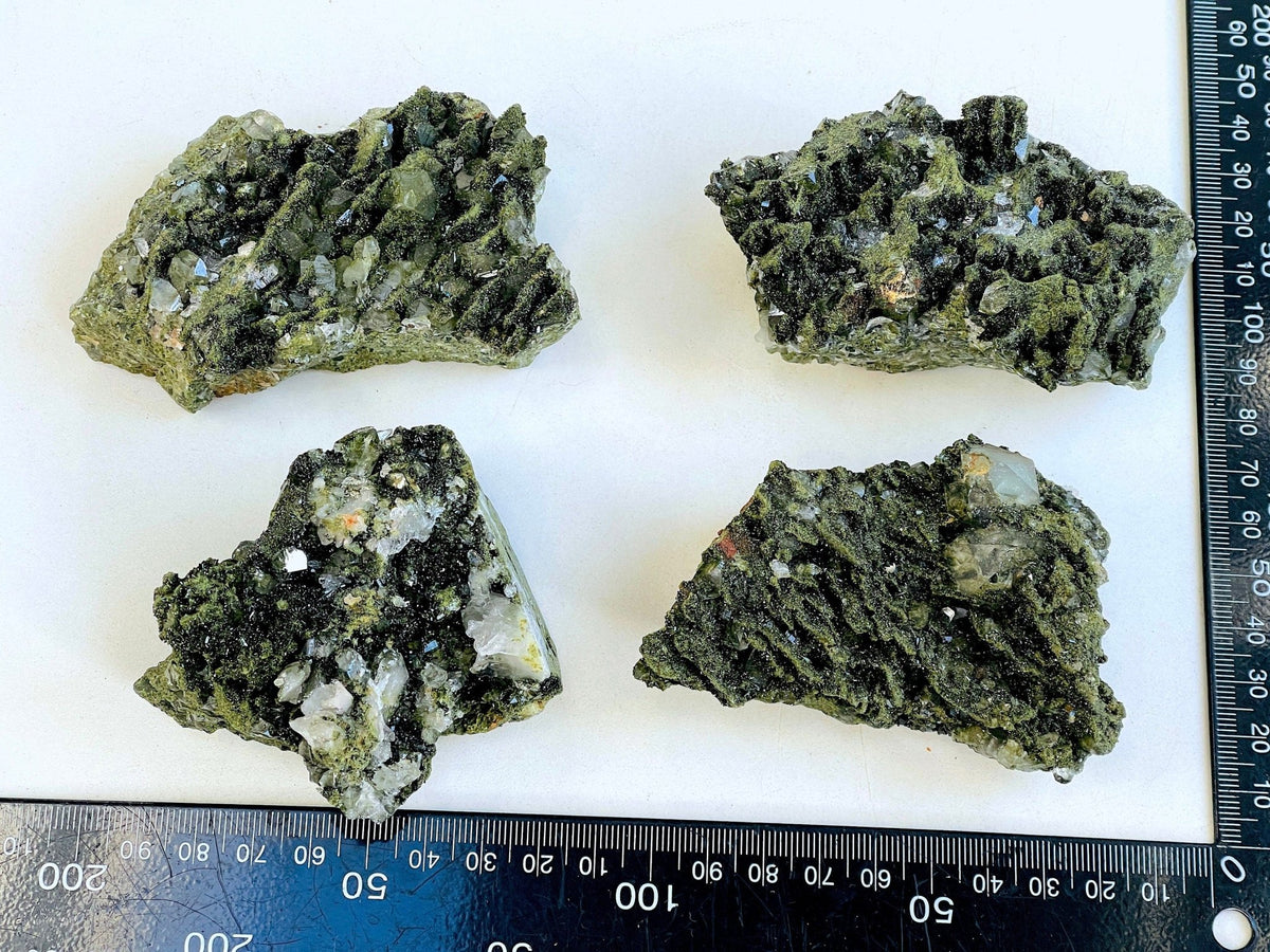 Super Sparkly Forest Epidote with Quartz Specimen, Epidote Specimen, Crystal Gift, Mineral Collection- 6 - Million Years Crystal