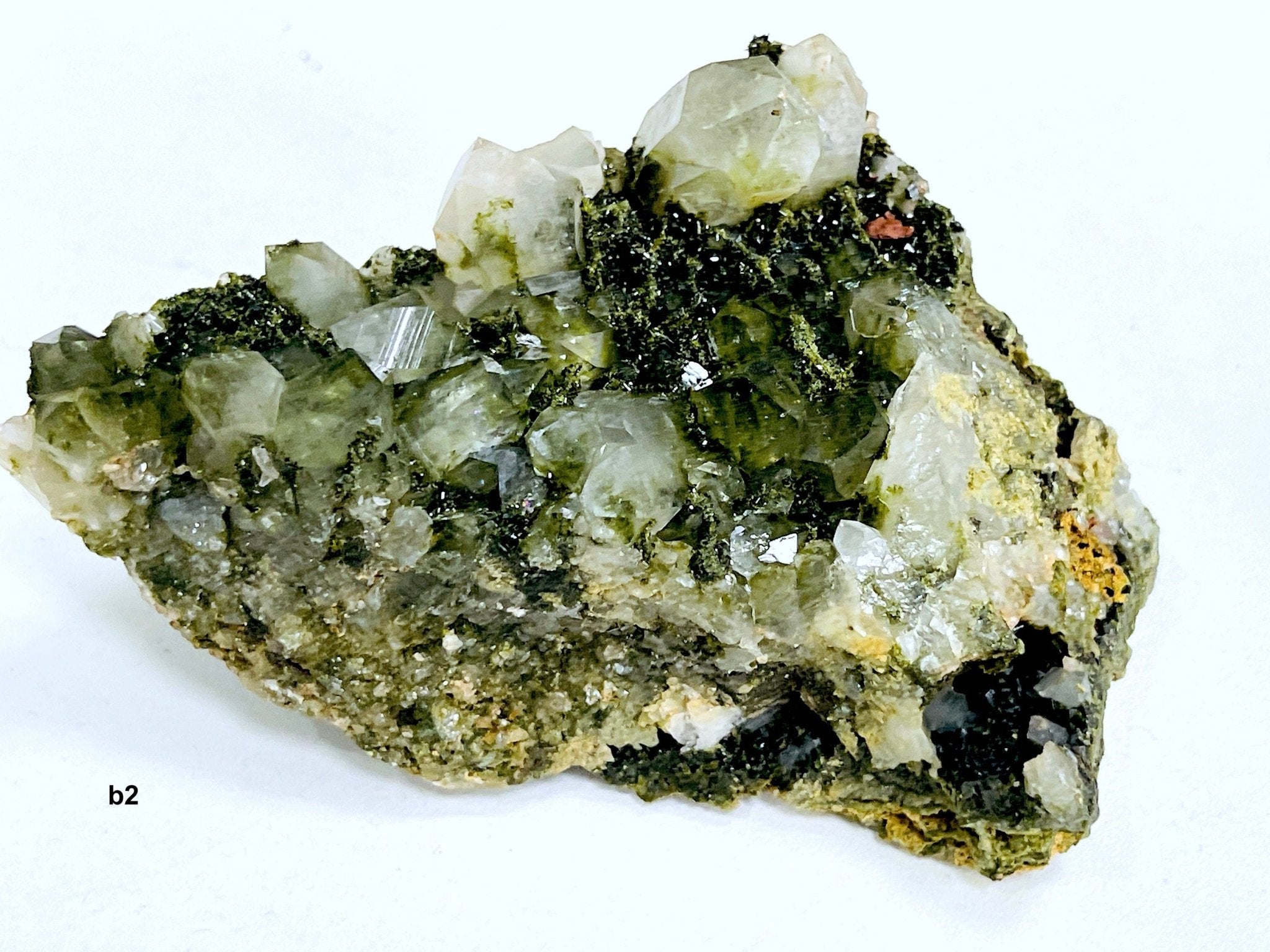 Super Sparkly Forest Epidote with Quartz Specimen, Forest Quartz - Million Years Crystal