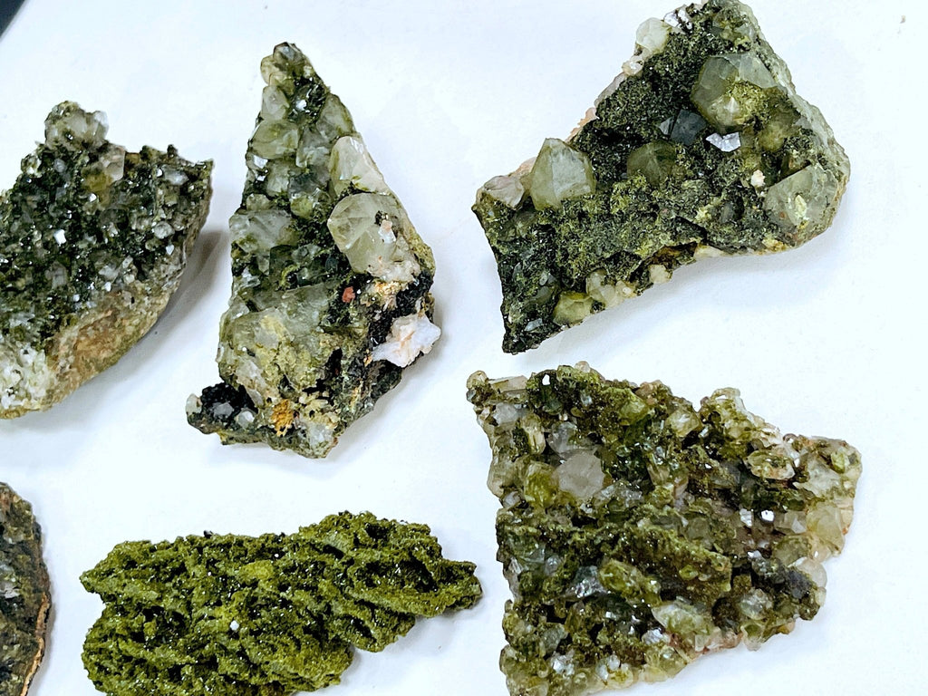 Super Sparkly Forest Epidote with Quartz Specimen, Forest Quartz - Million Years Crystal