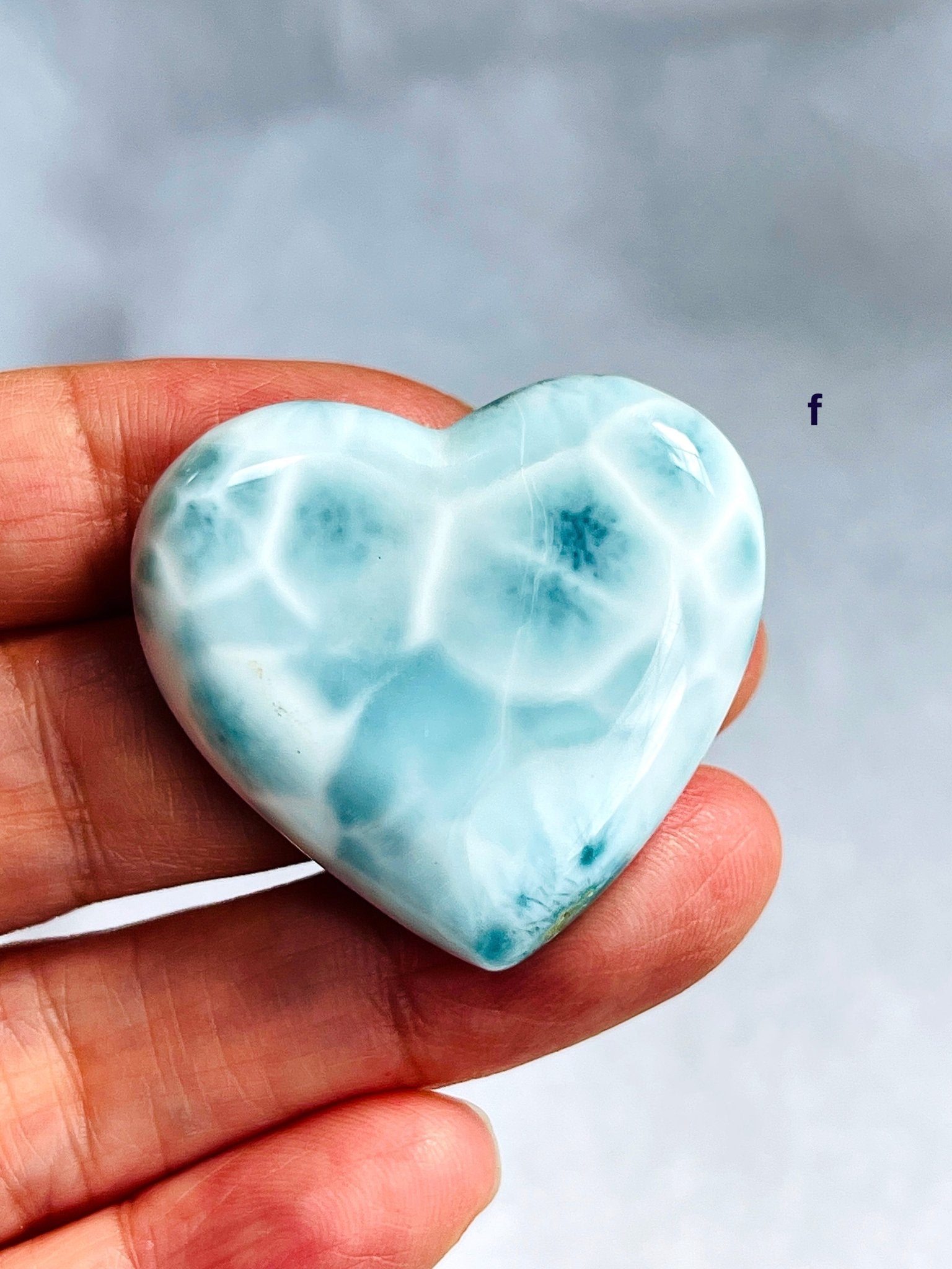 The Caribbean Mirage: AAA-Grade Larimar Sculpted Heart - Million Years Crystal