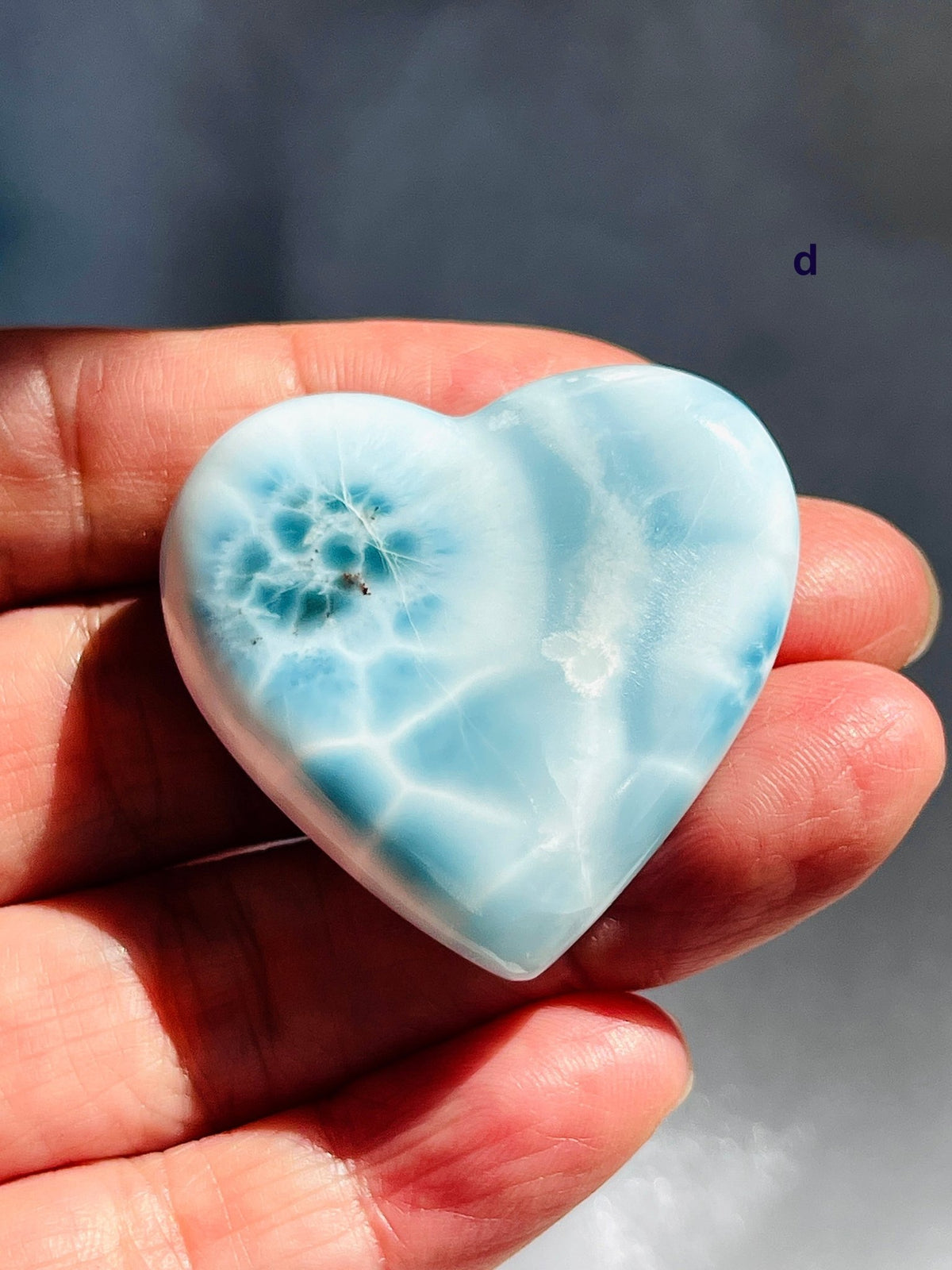 The Caribbean Mirage: AAA-Grade Larimar Sculpted Heart - Million Years Crystal
