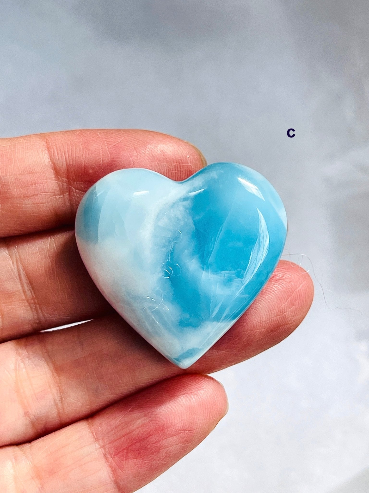 The Caribbean Mirage: AAA-Grade Larimar Sculpted Heart - Million Years Crystal