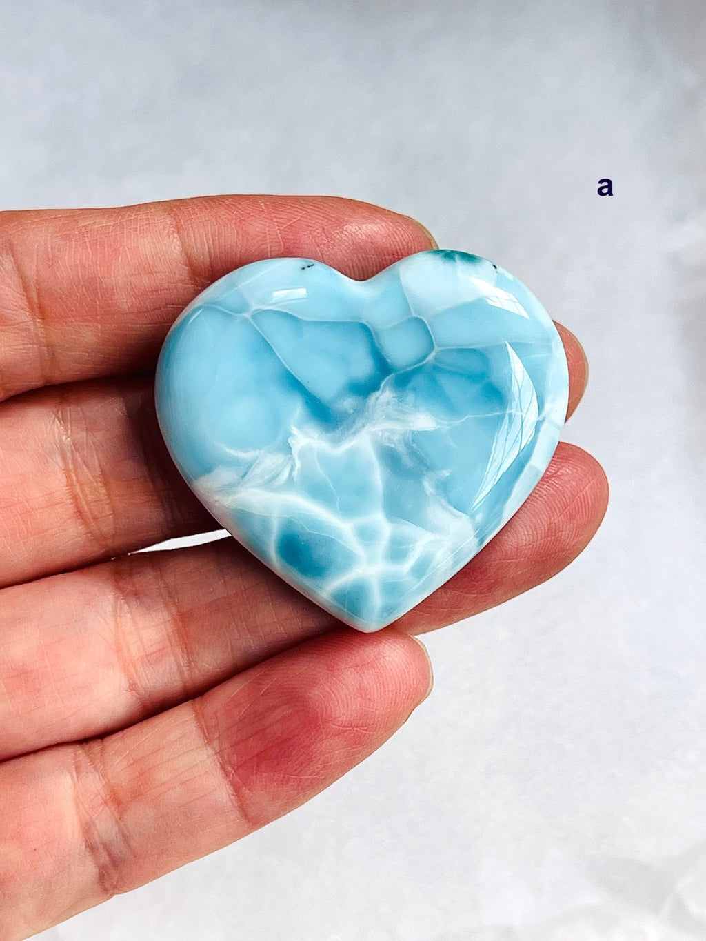 The Caribbean Mirage: AAA-Grade Larimar Sculpted Heart - Million Years Crystal