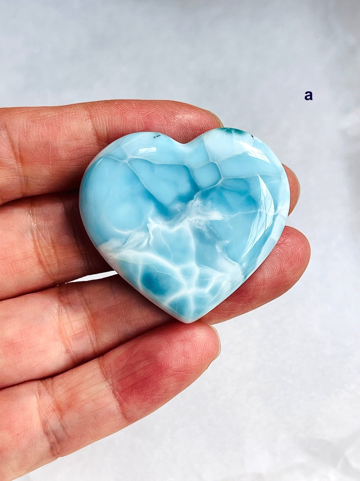 The Caribbean Mirage: AAA-Grade Larimar Sculpted Heart - Million Years Crystal
