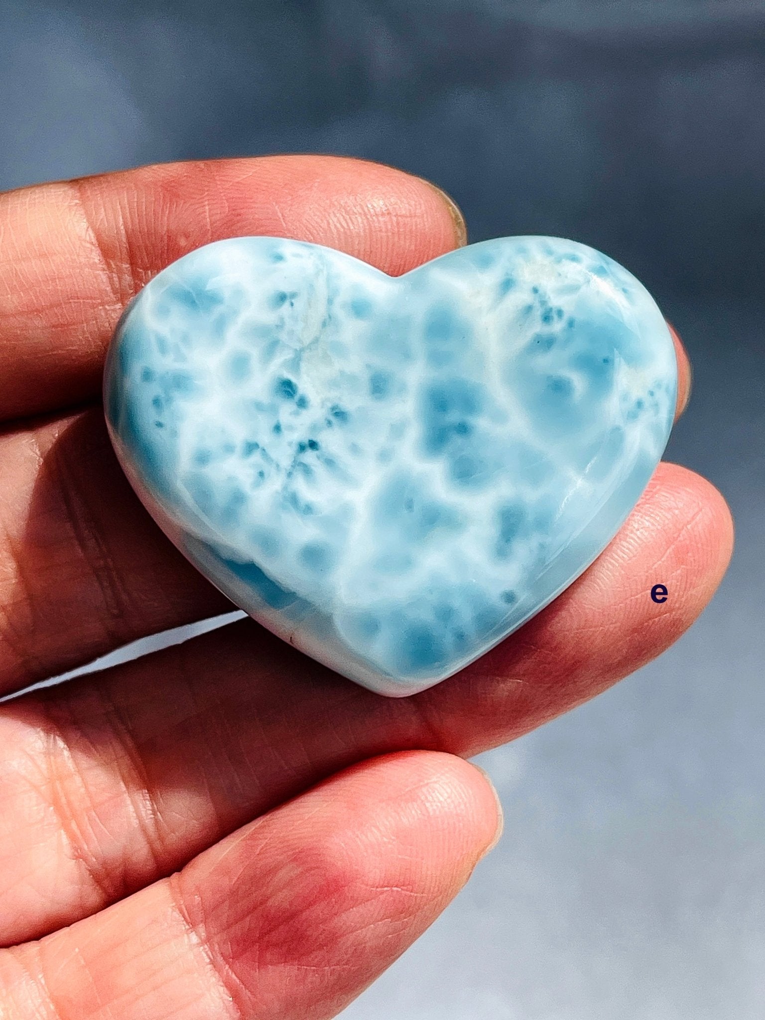 The Caribbean Mirage: AAA-Grade Larimar Sculpted Heart - Million Years Crystal