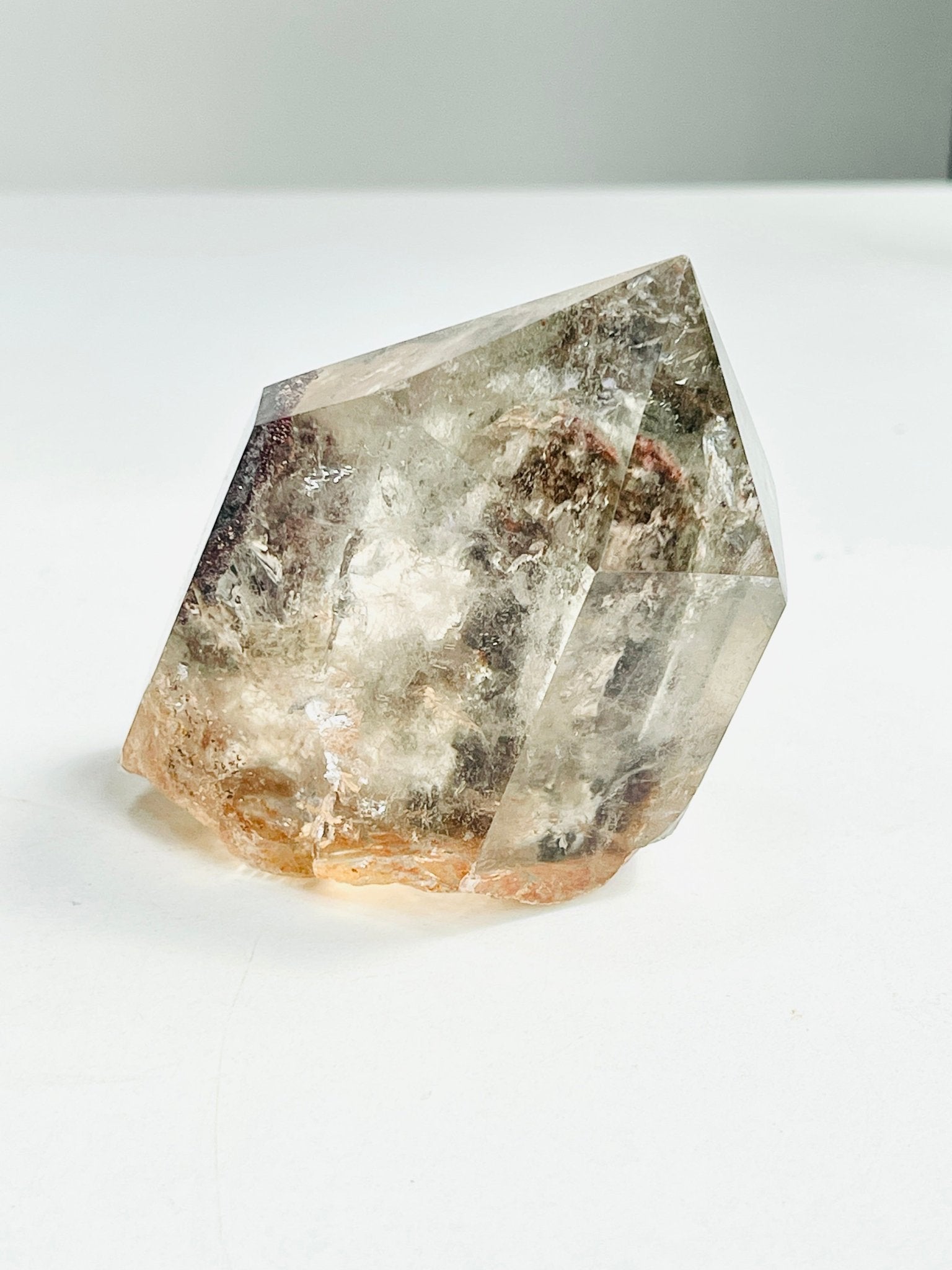 Unique Lodolite Quartz , Natural Brazilian Lodolite Quartz Point, Crystal Gift, Garden Quartz, - Million Years Crystal